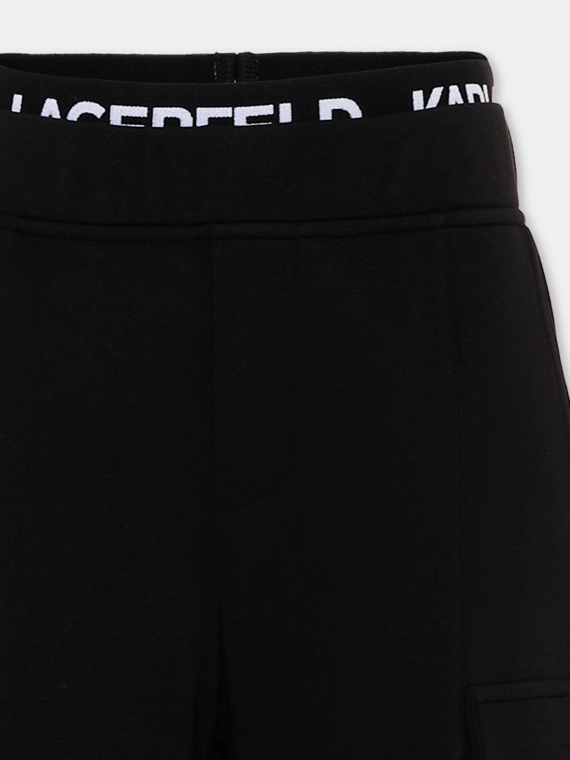 Shorts nero per bambino con logo,Karl Lagerfeld Kids,Z31083 09B