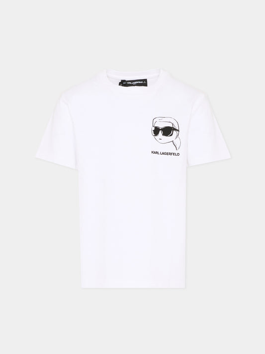 T-shirt bianca per bambino con Ikonik Karl,Karl Lagerfeld Kids,Z31103 10P