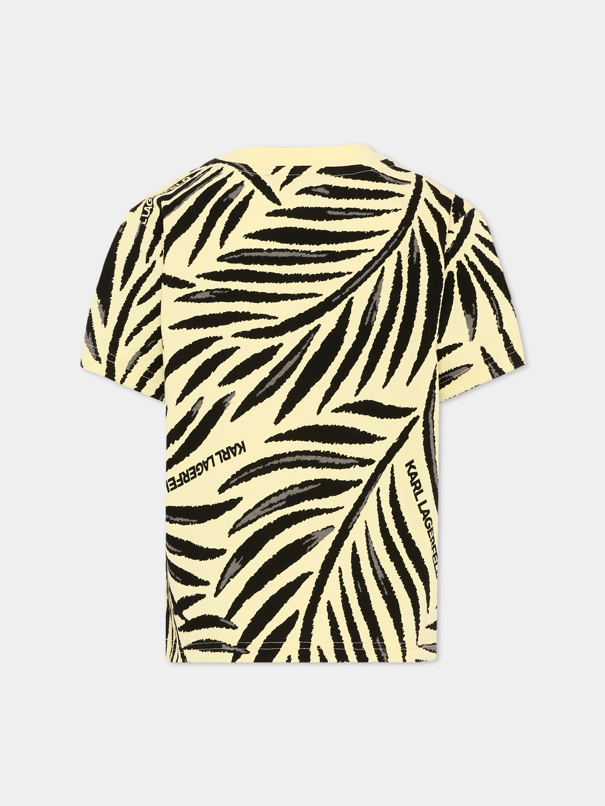 T-shirt gialla per bambino con logo,Karl Lagerfeld Kids,Z31104 556