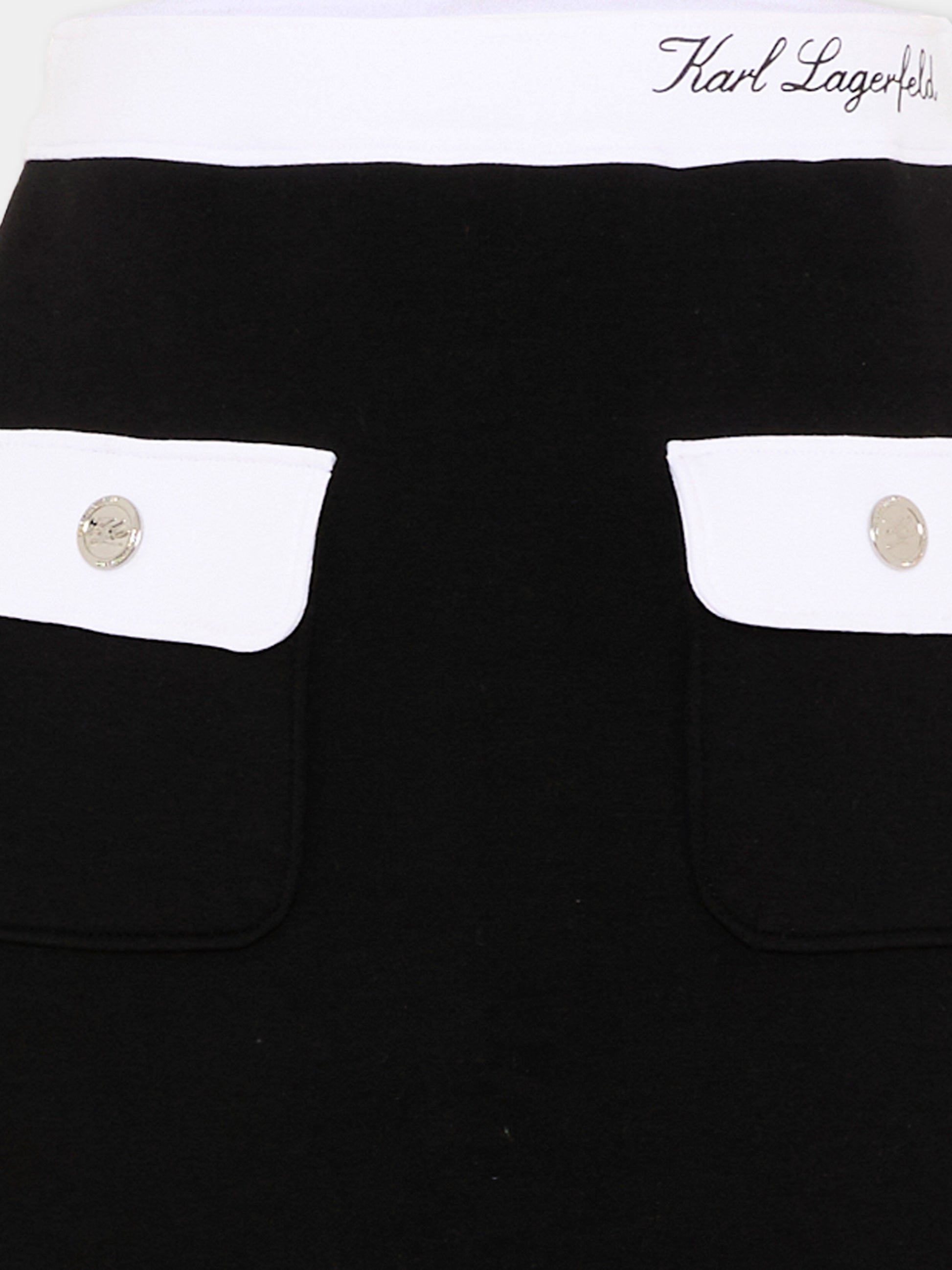 Gonna nera per bambina con logo,Karl Lagerfeld Kids,Z31115 09B