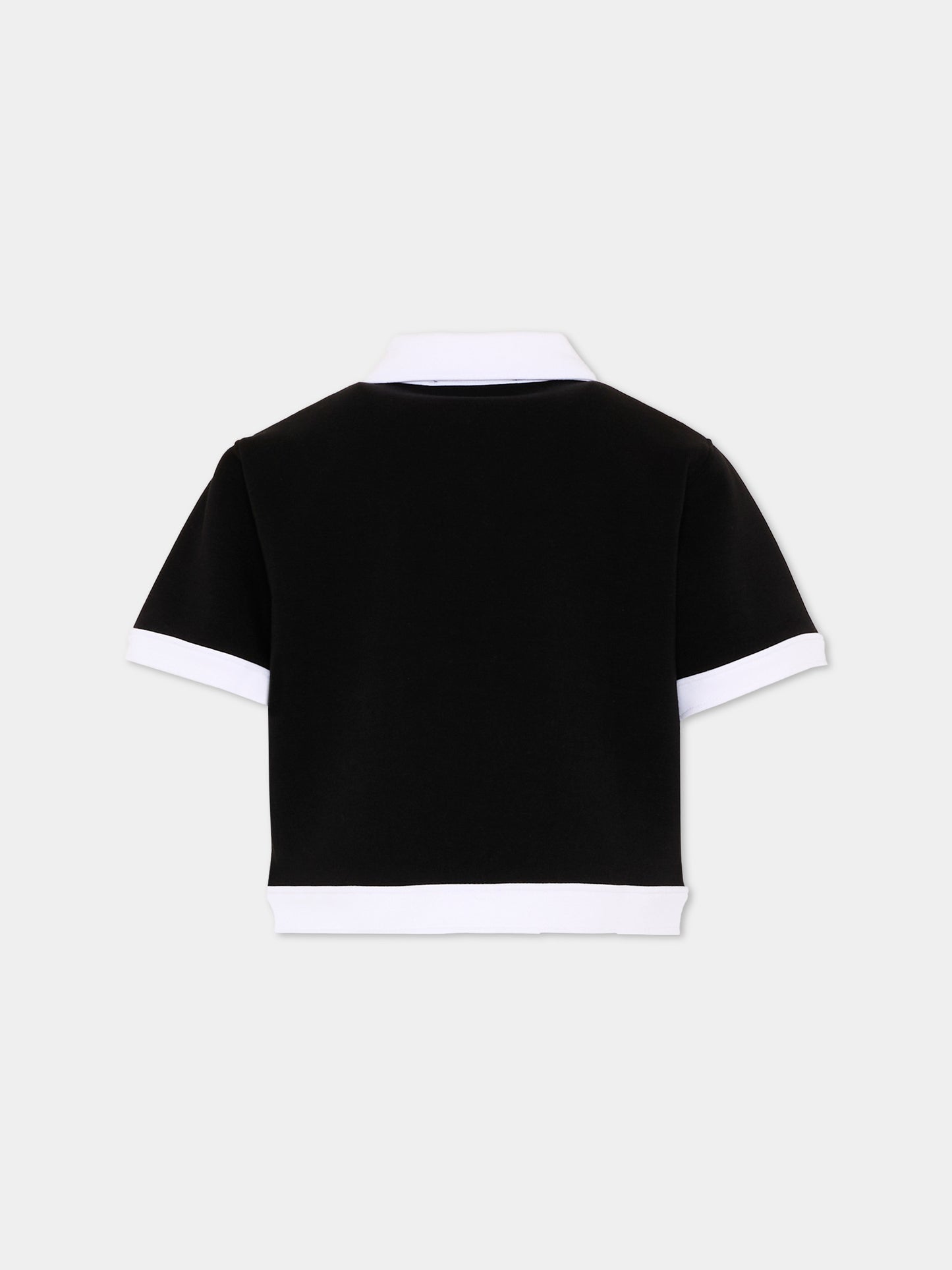 Cardigan nero per bambina con logo,Karl Lagerfeld Kids,Z31134 09B