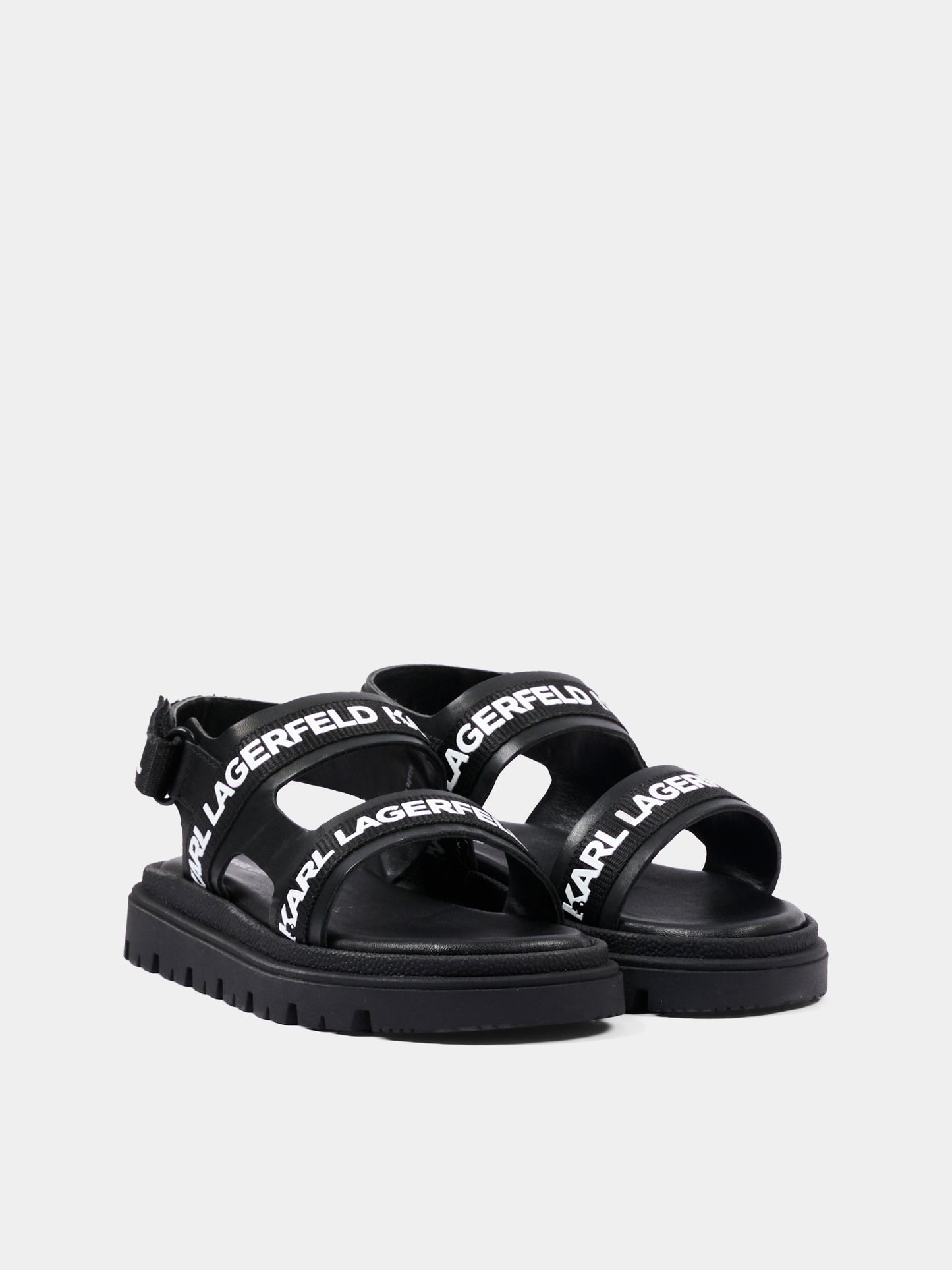 Sandali neri per bambino con logo,Karl Lagerfeld Kids,Z31176 09B
