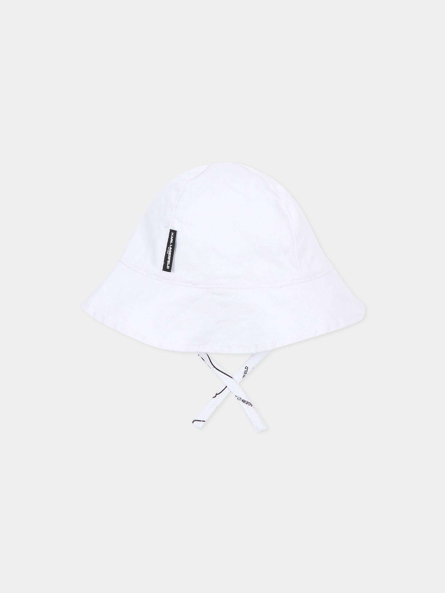 Cloche reversibile bianca per neonato con Karl Lagerfeld,Karl Lagerfeld Kids,Z31188 10P