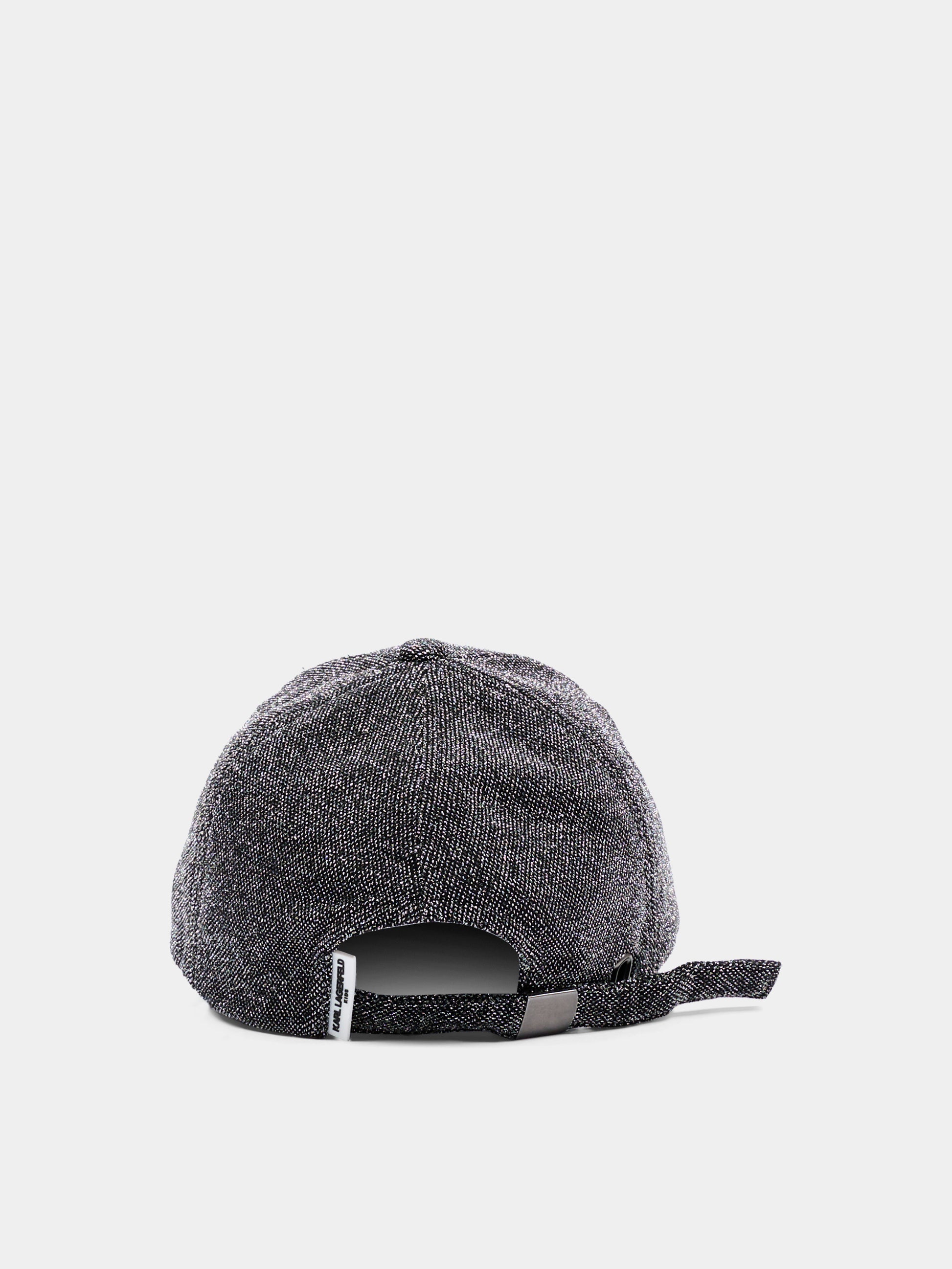 Cappello con visiera argento per bambina con Ikonik Karl & Choupette,Karl Lagerfeld Kids,Z31198 016
