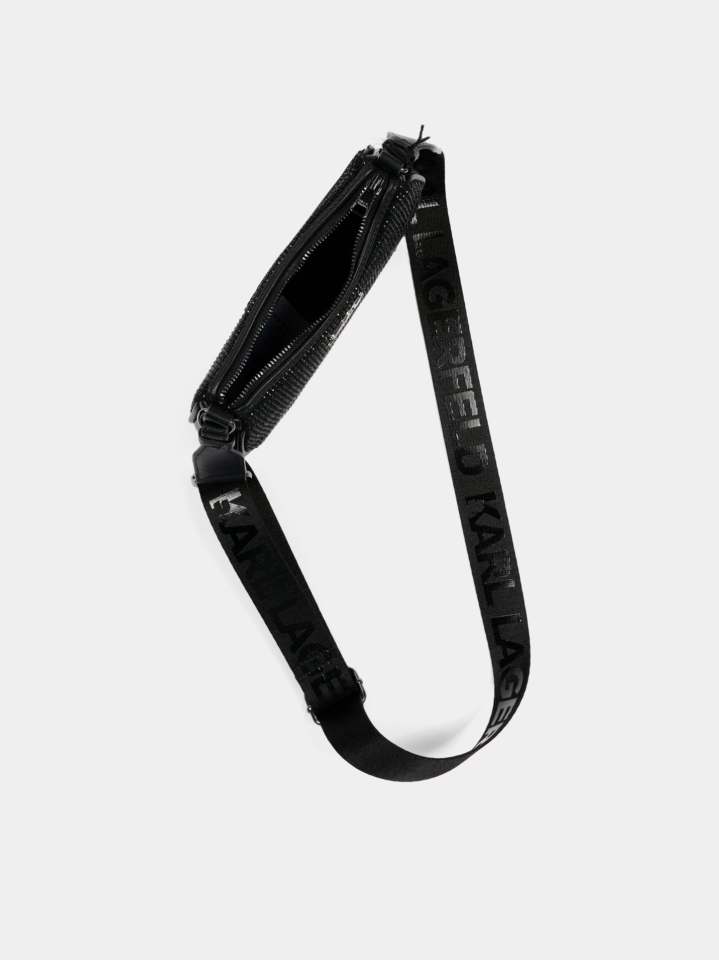 Borsa nera per bambina con strass,Karl Lagerfeld Kids,Z31240 09B