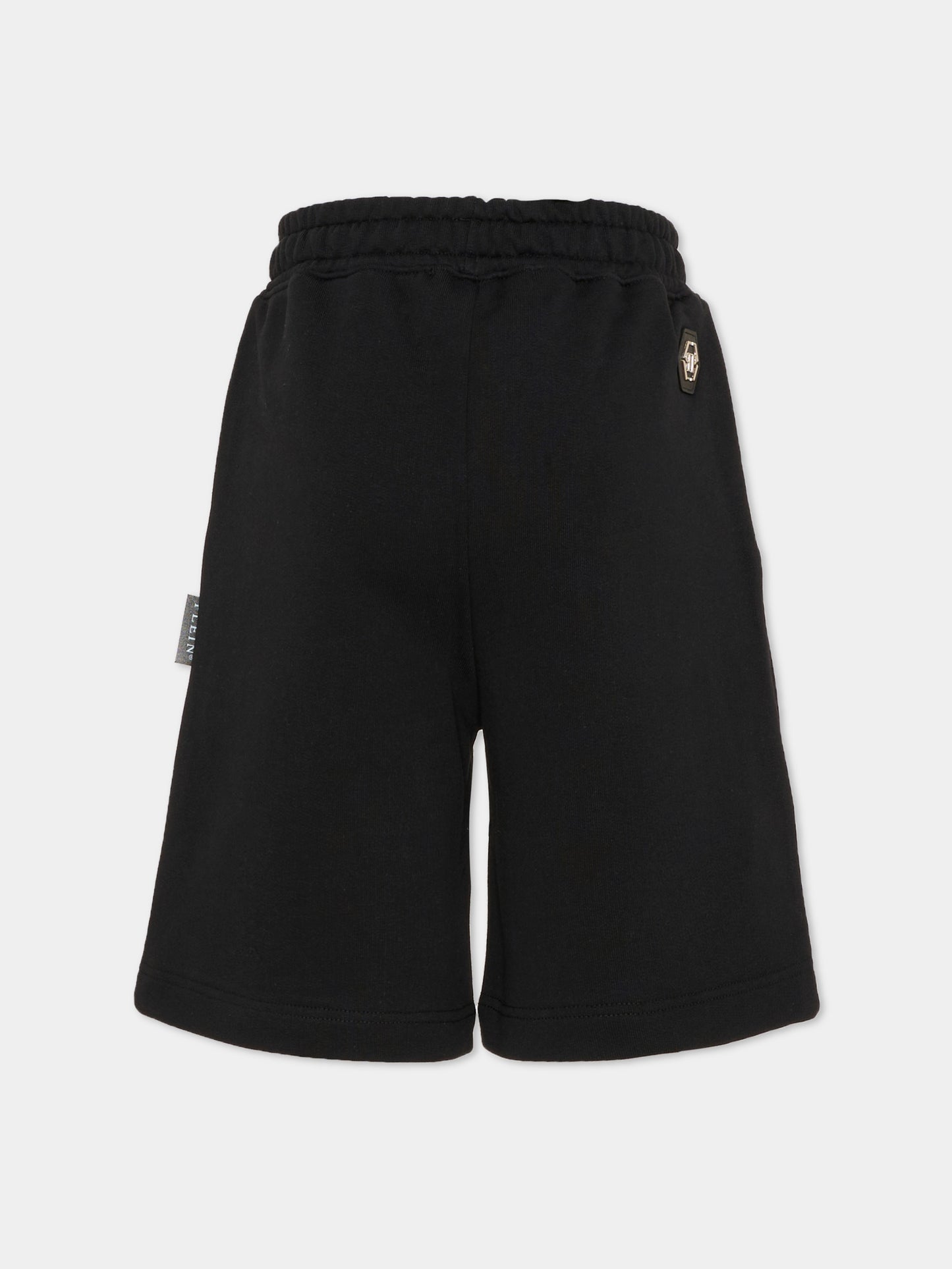 Shorts neri per bambino con teschio,Philipp Plein Junior,S6PHJBBE247 110