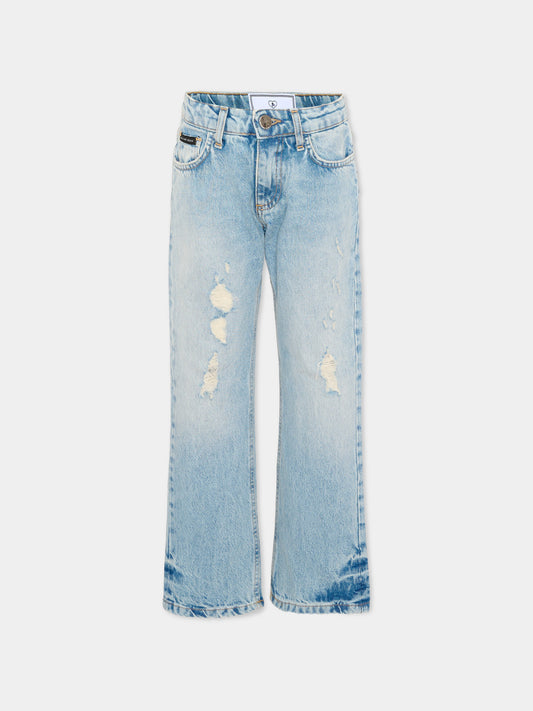 Jeans denim per bambino con logo,Philipp Plein Junior,S6PHJBDP018 126