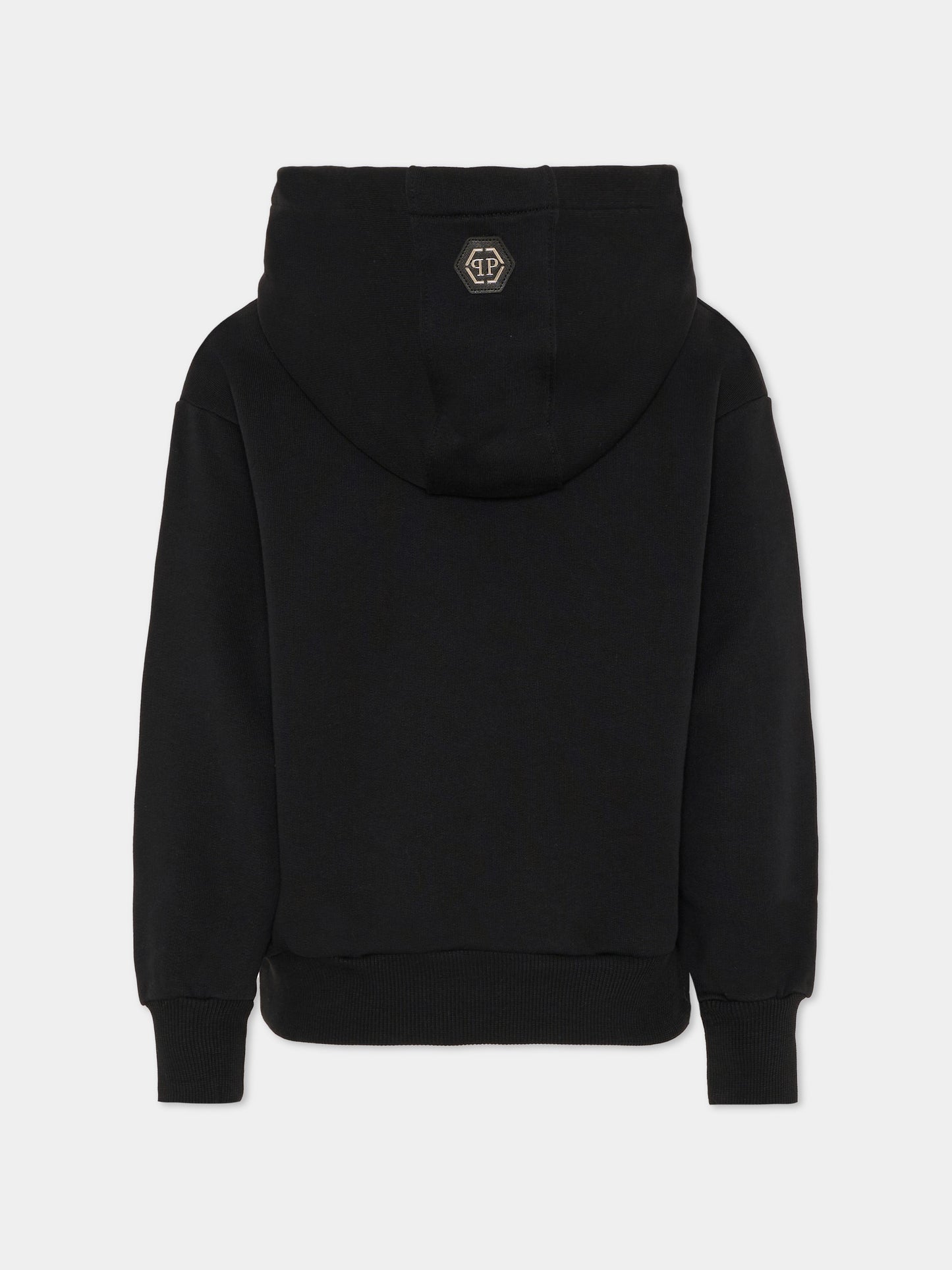 Felpa nera per bambino con teschio,Philipp Plein Junior,S6PHJBHS245 110