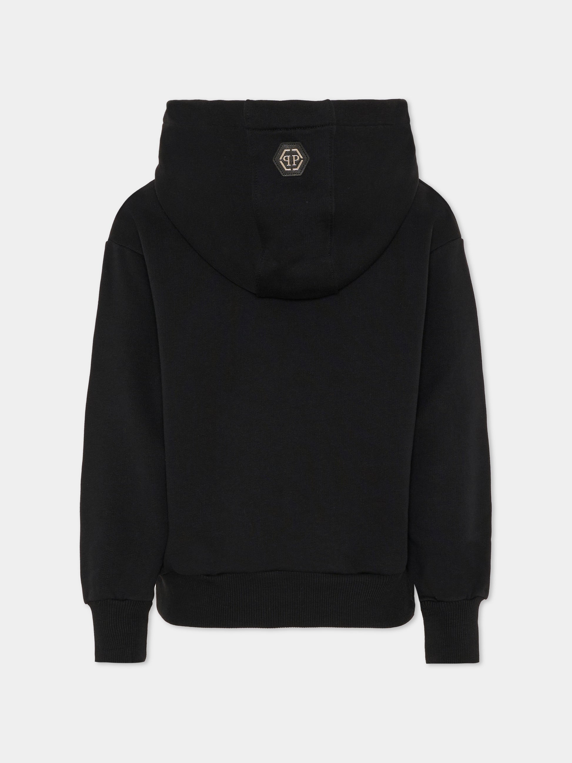 Felpa nera per bambino con teschio,Philipp Plein Junior,S6PHJBHS245 110