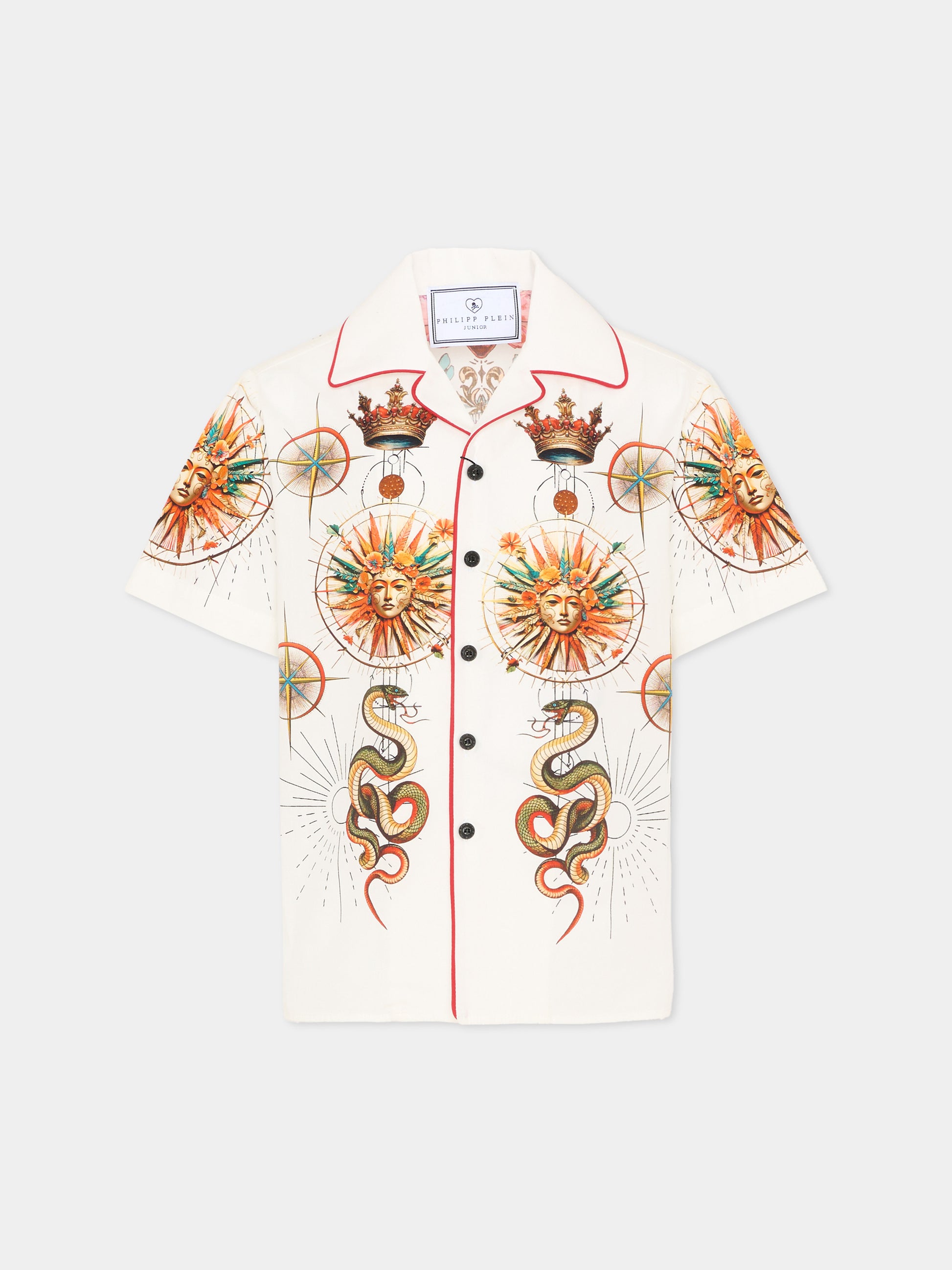 Camicia bianca per bambino con stampa,Philipp Plein Junior,S6PHJBSI031 002
