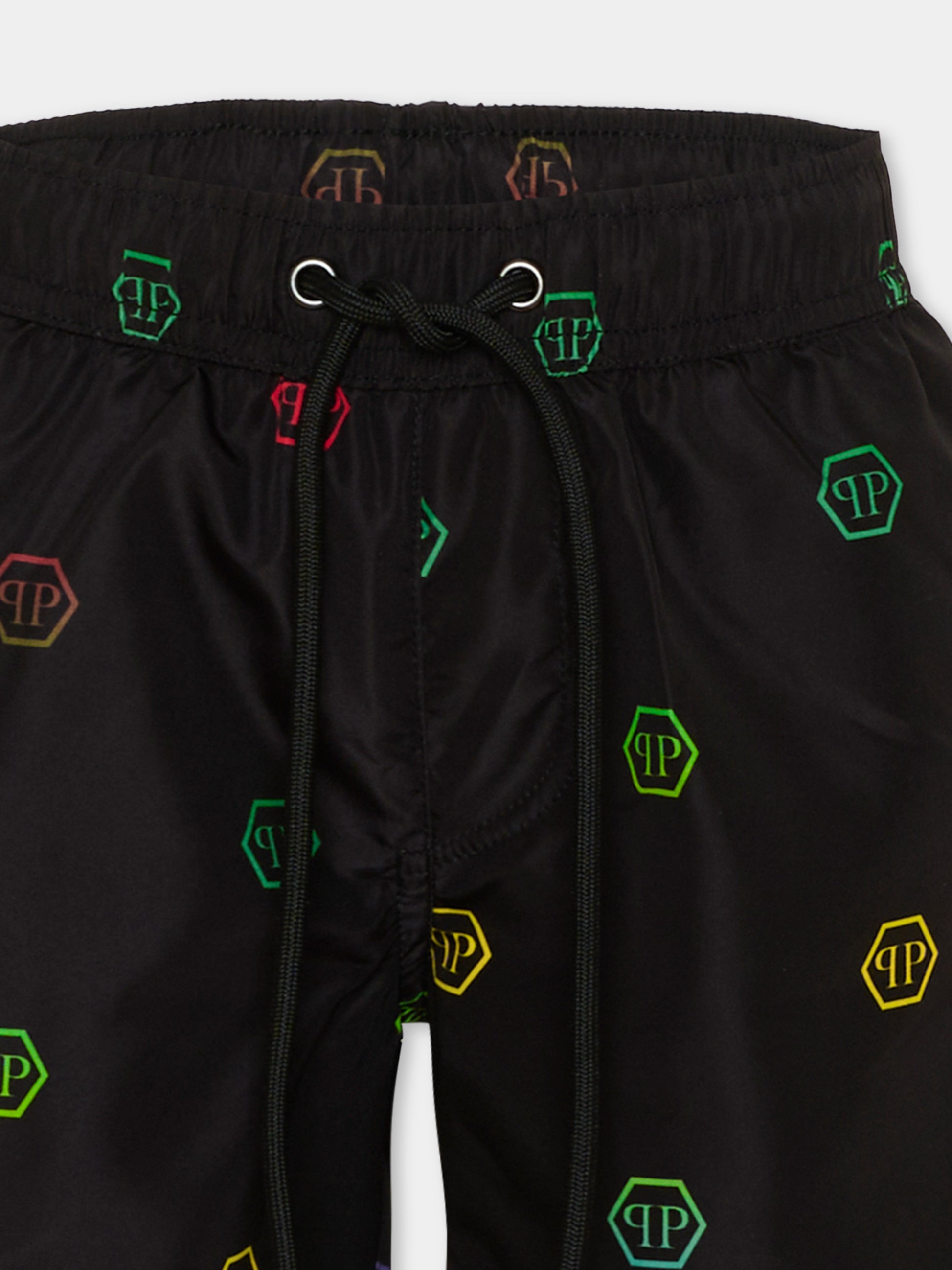 Boxer mare nero per bambino logo multicolor,Philipp Plein Junior,S6PHJBSS240 110