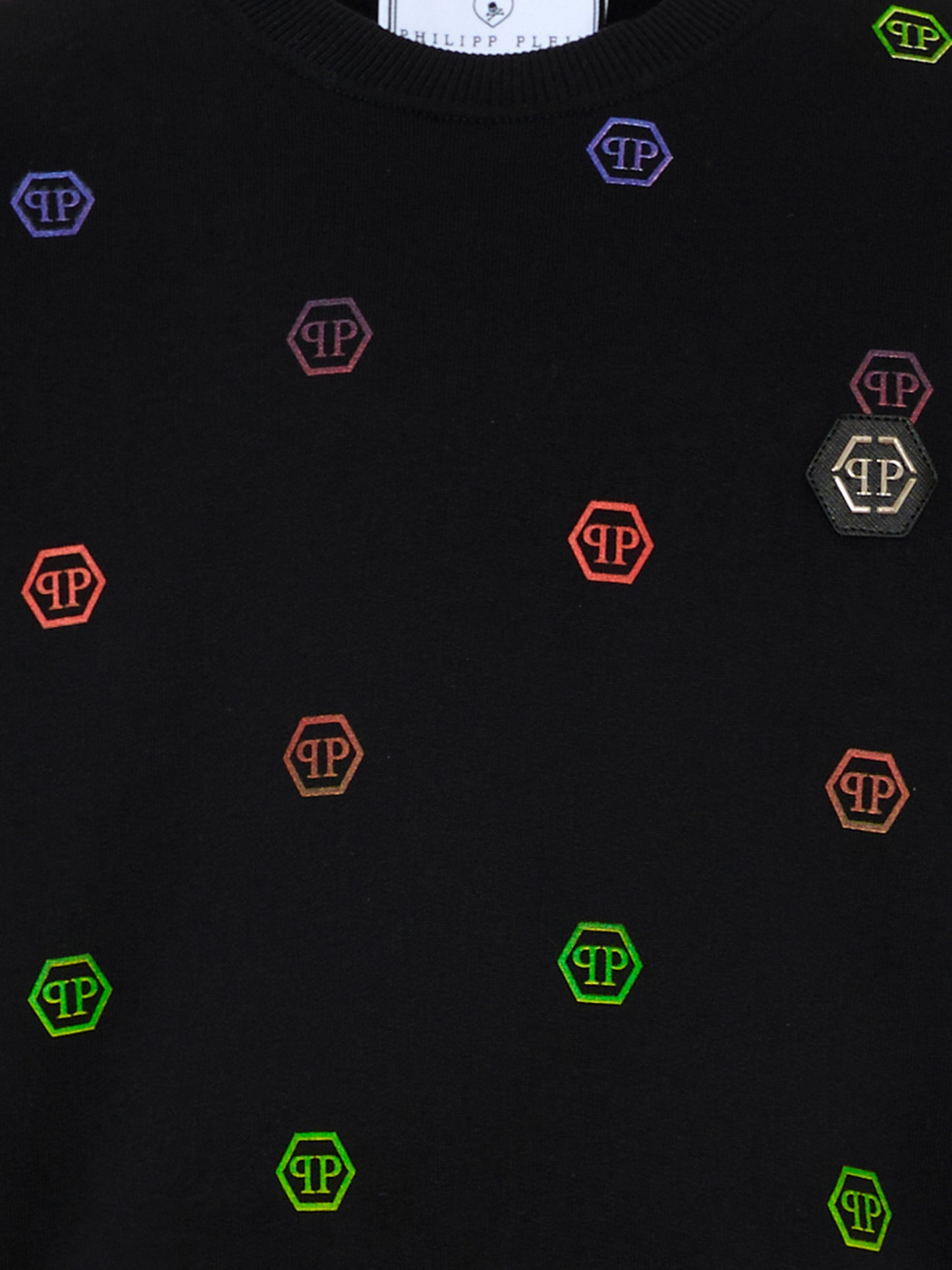 Felpa nera per bambino con monogram,Philipp Plein Junior,S6PHJBSW009 110