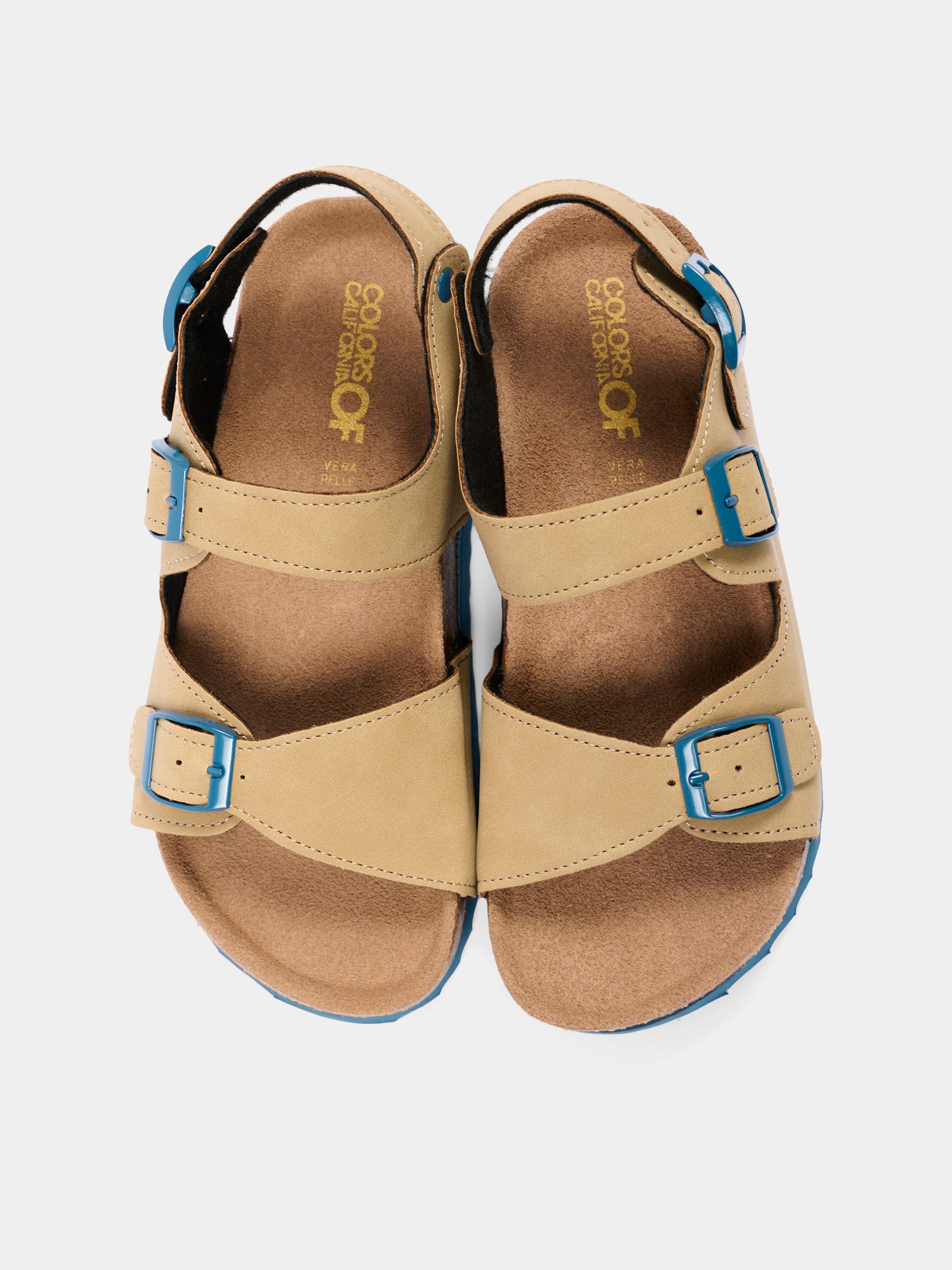 Sandali beige per bambino con fibbie,Colors Of California,HC 2412 BEI