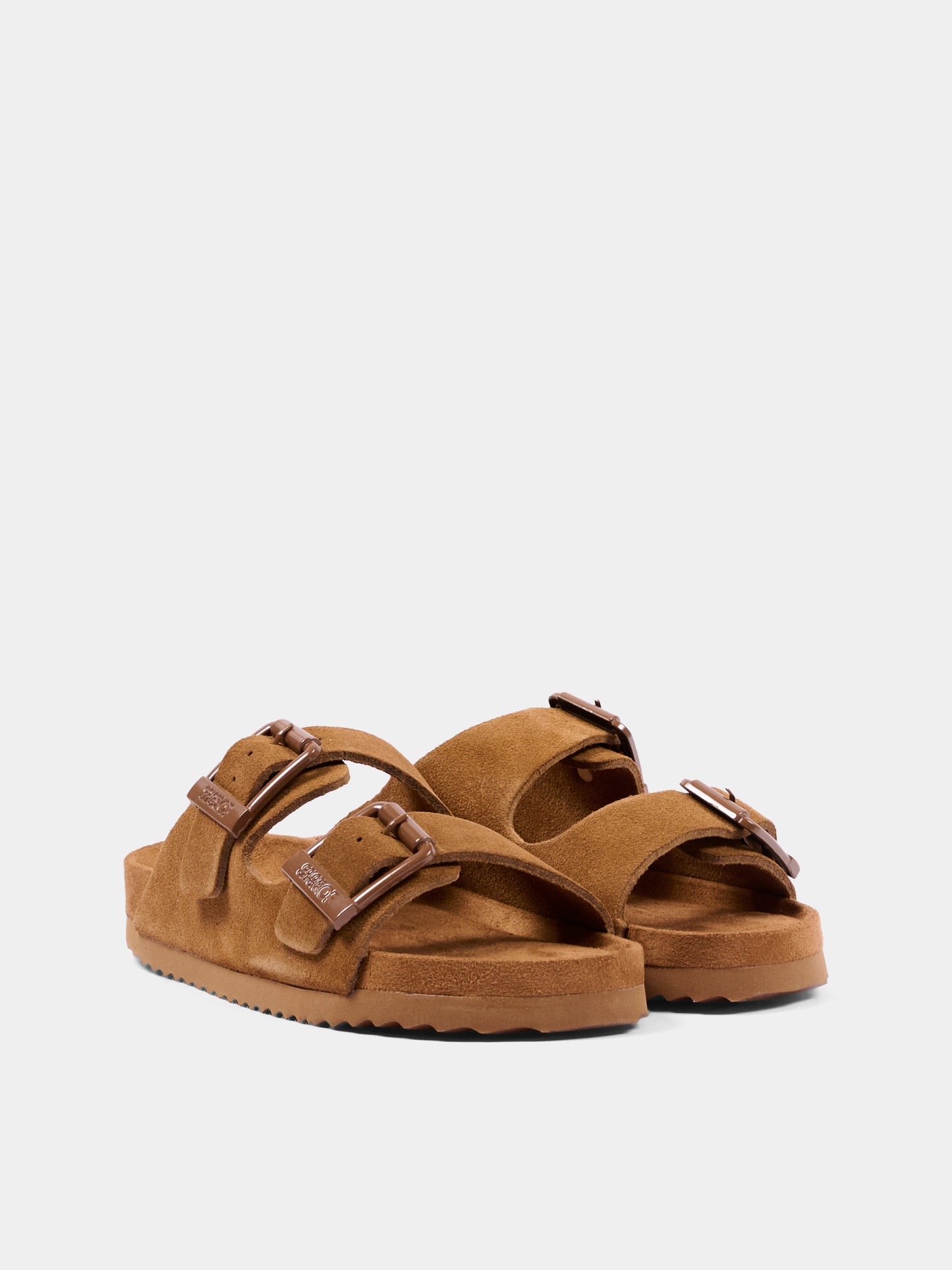 Sandali marroni per bambina con fibbie,Colors Of California,HC 3208N TAN