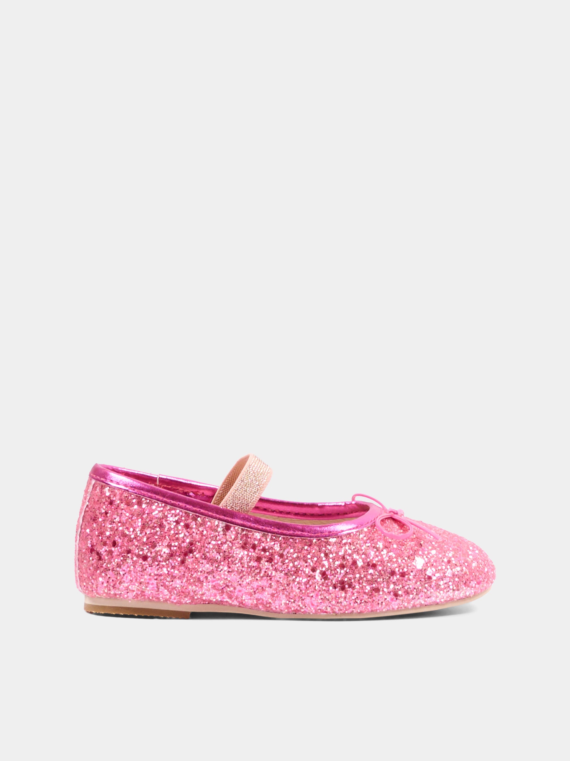 Ballerine rosa glitterate per bambina,Colors Of California,HC YUCCAK01 SUNC