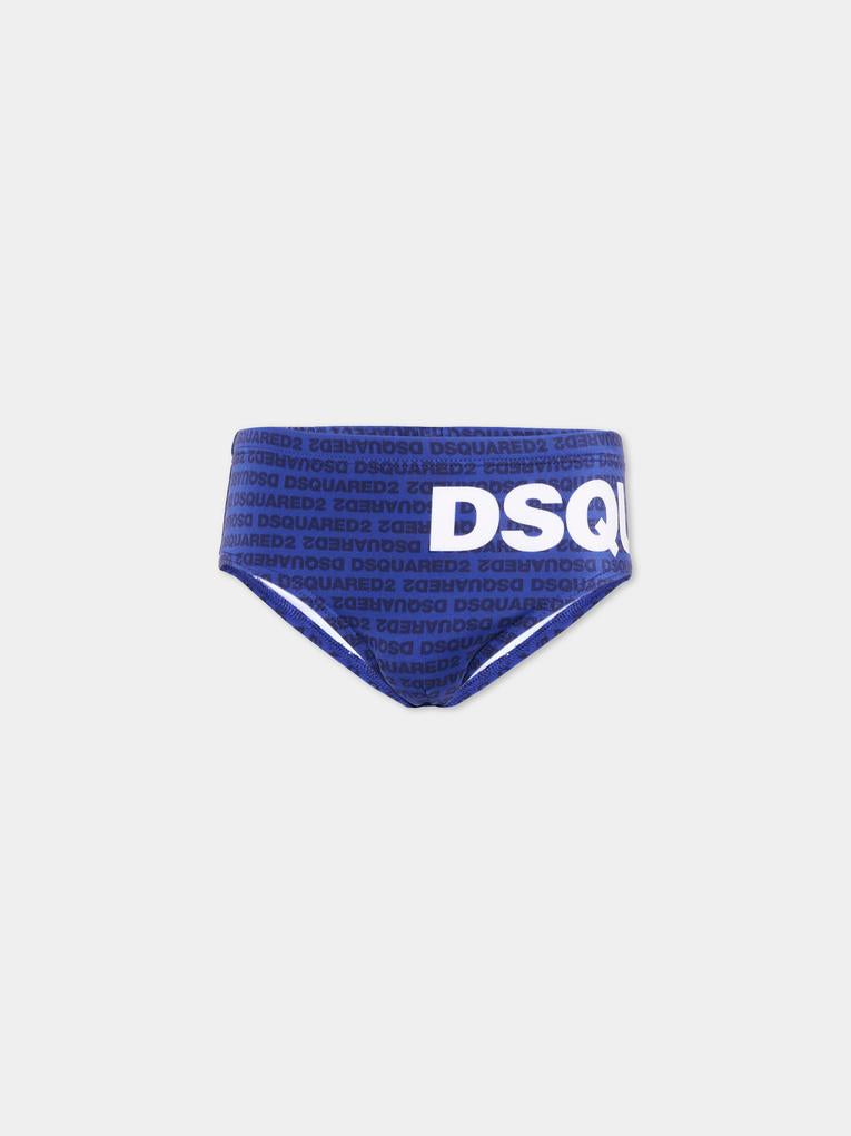 Slip mare blu per bambino con logo,Dsquared2,DQ3299 D0AGX DQ879