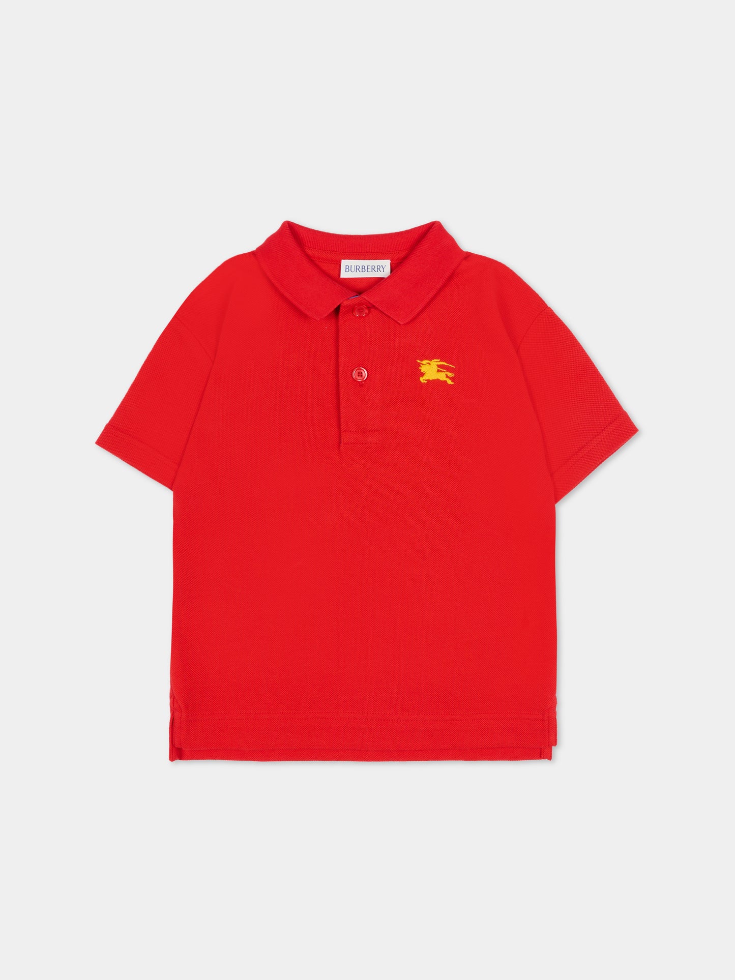 Polo rossa per bambino con cavaliere equestre,Burberry Kids,8121357 B7308