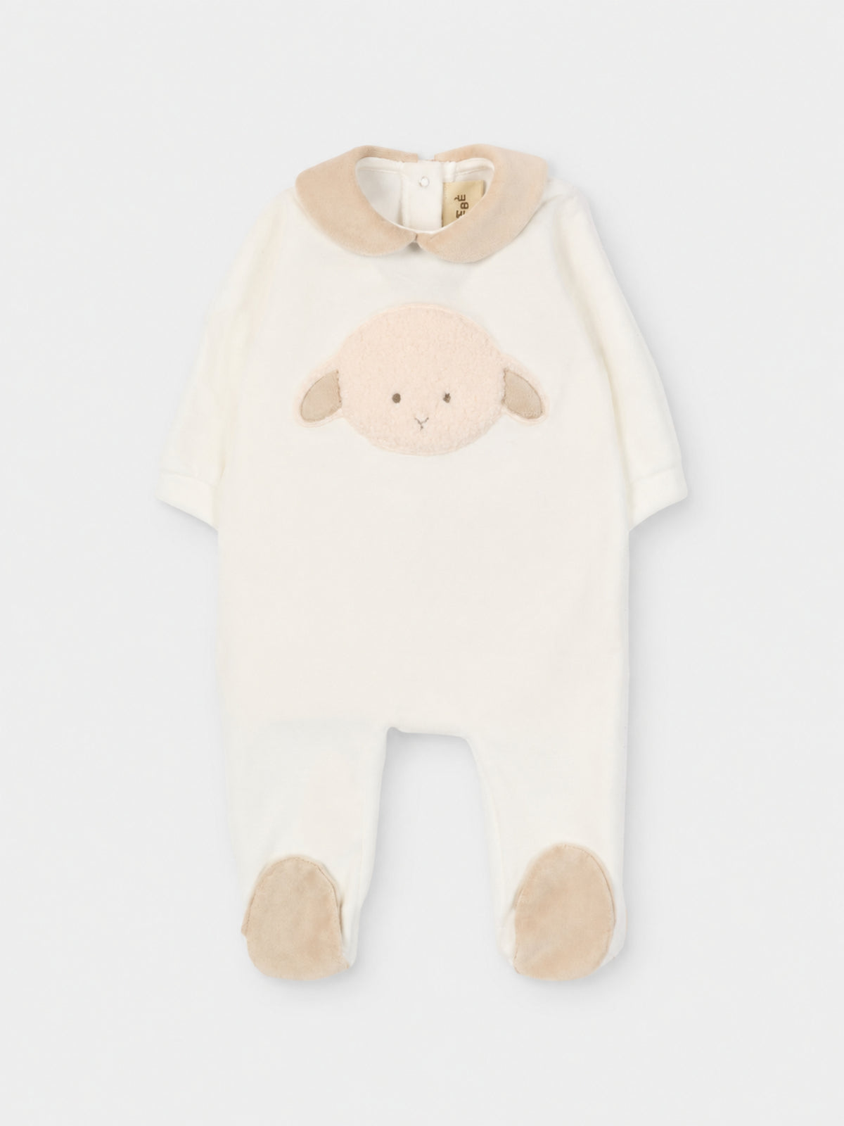 Tutina bianca per neonati con agnellino,Le Boo Beebè,CB011 2021