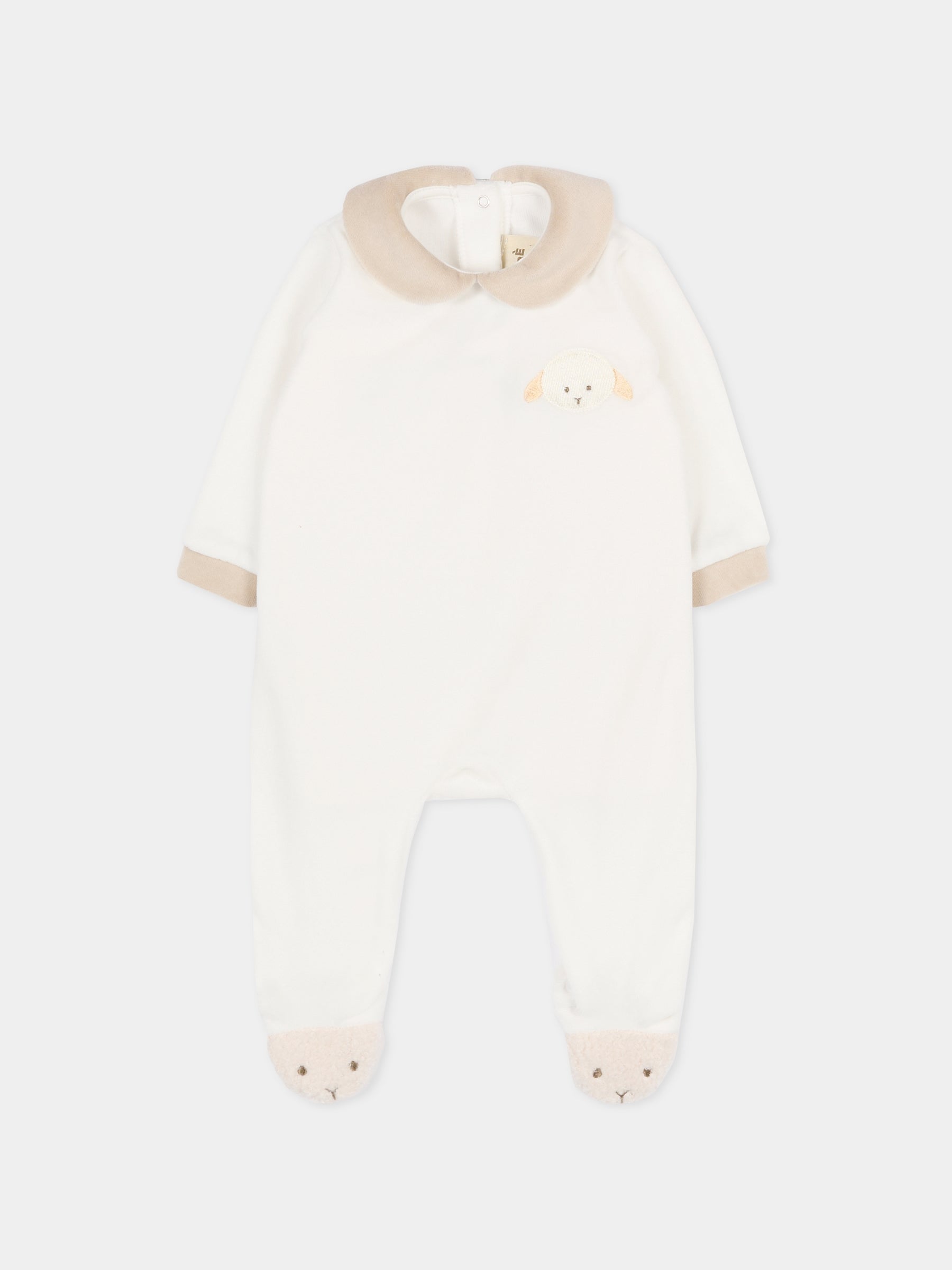 Tutina bianca per neonati con agnellino,Le Boo Beebè,CB012 2021