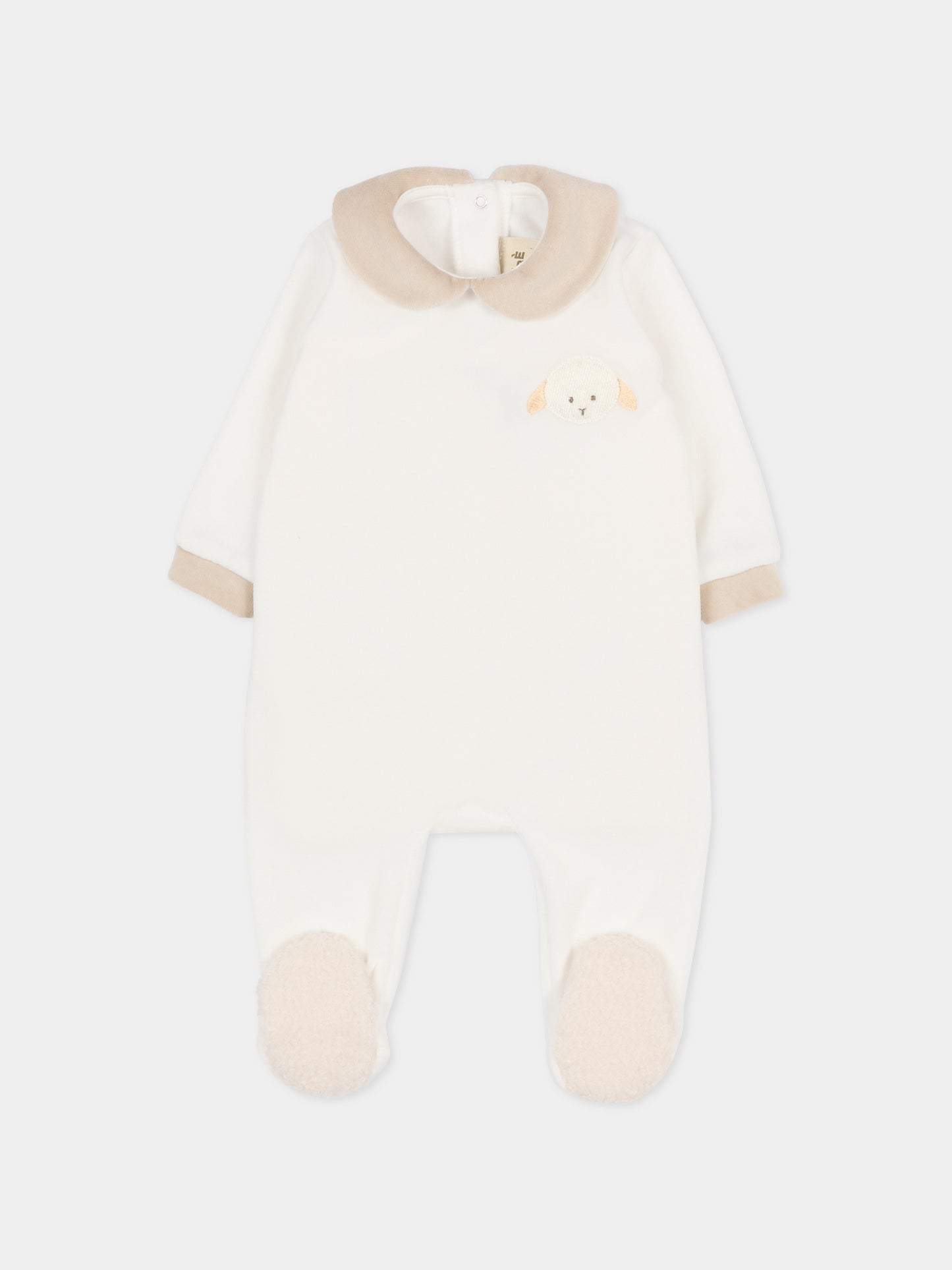 Tutina bianca per neonati con agnellino,Le Boo Beebè,CB012 2021