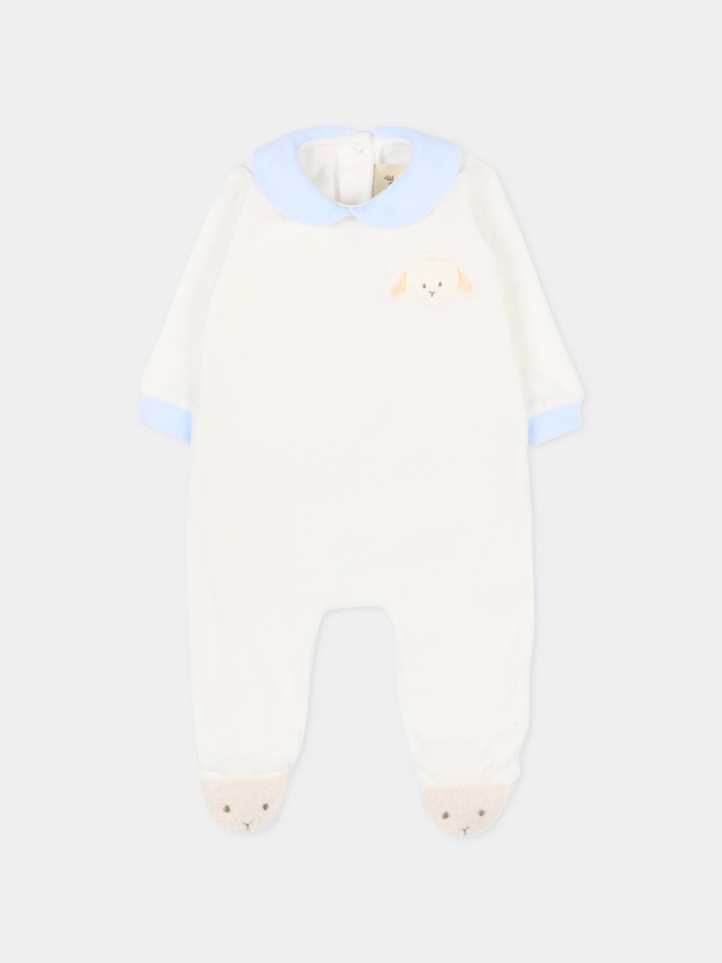 Tutina bianca per neonato con agnellino,Le Boo Beebè,CB012 2040