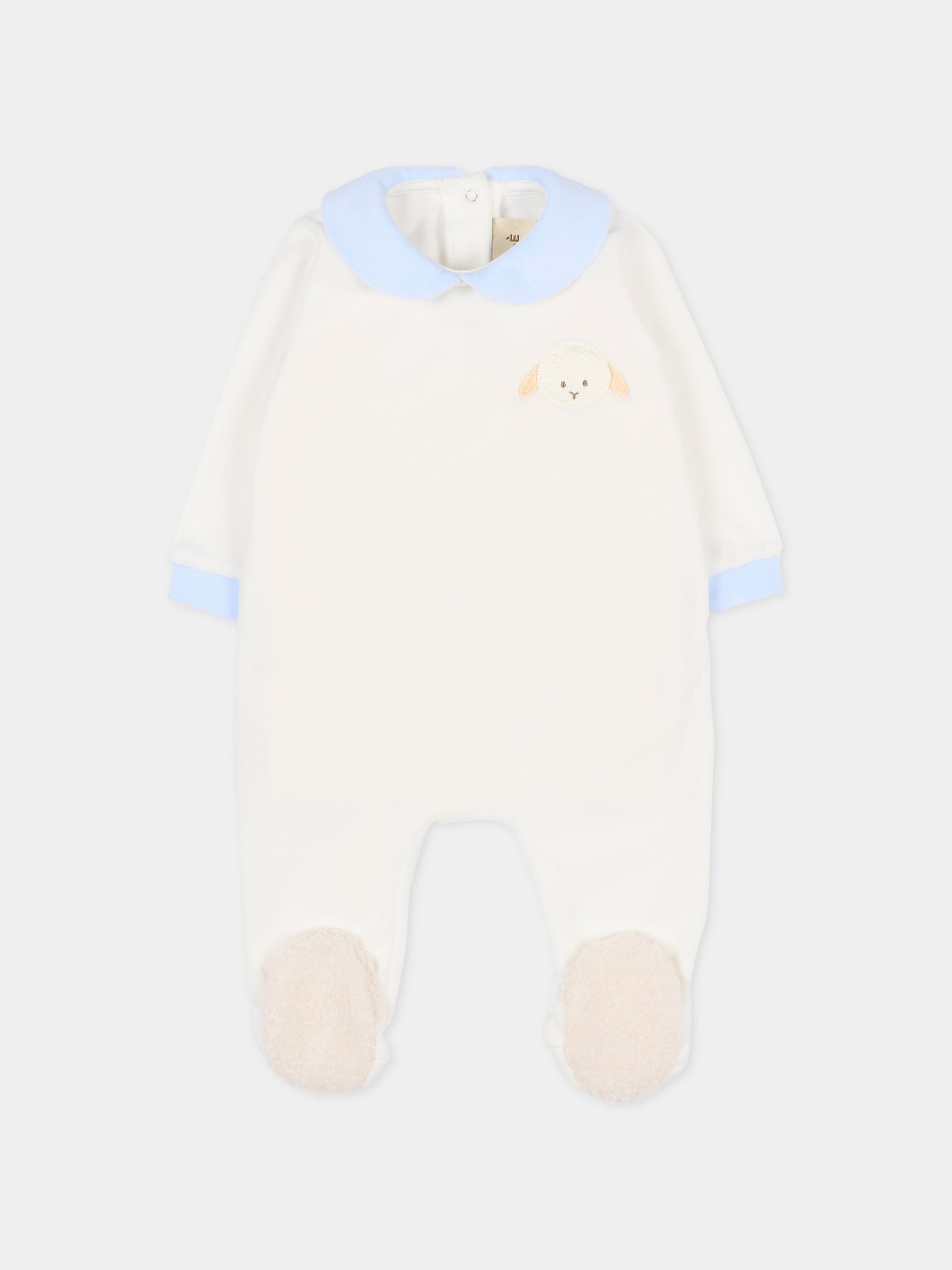 Tutina bianca per neonato con agnellino,Le Boo Beebè,CB012 2040