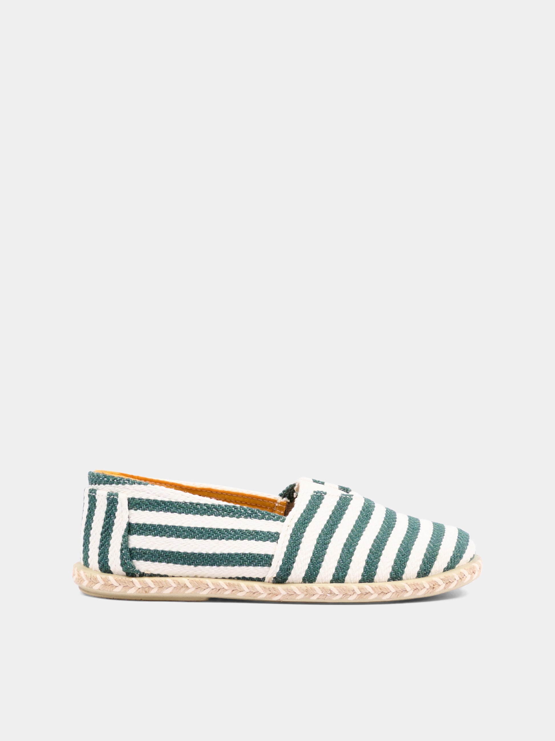 Espadrillas verde per bambini a righe,Pisamonas,1330 VERDE