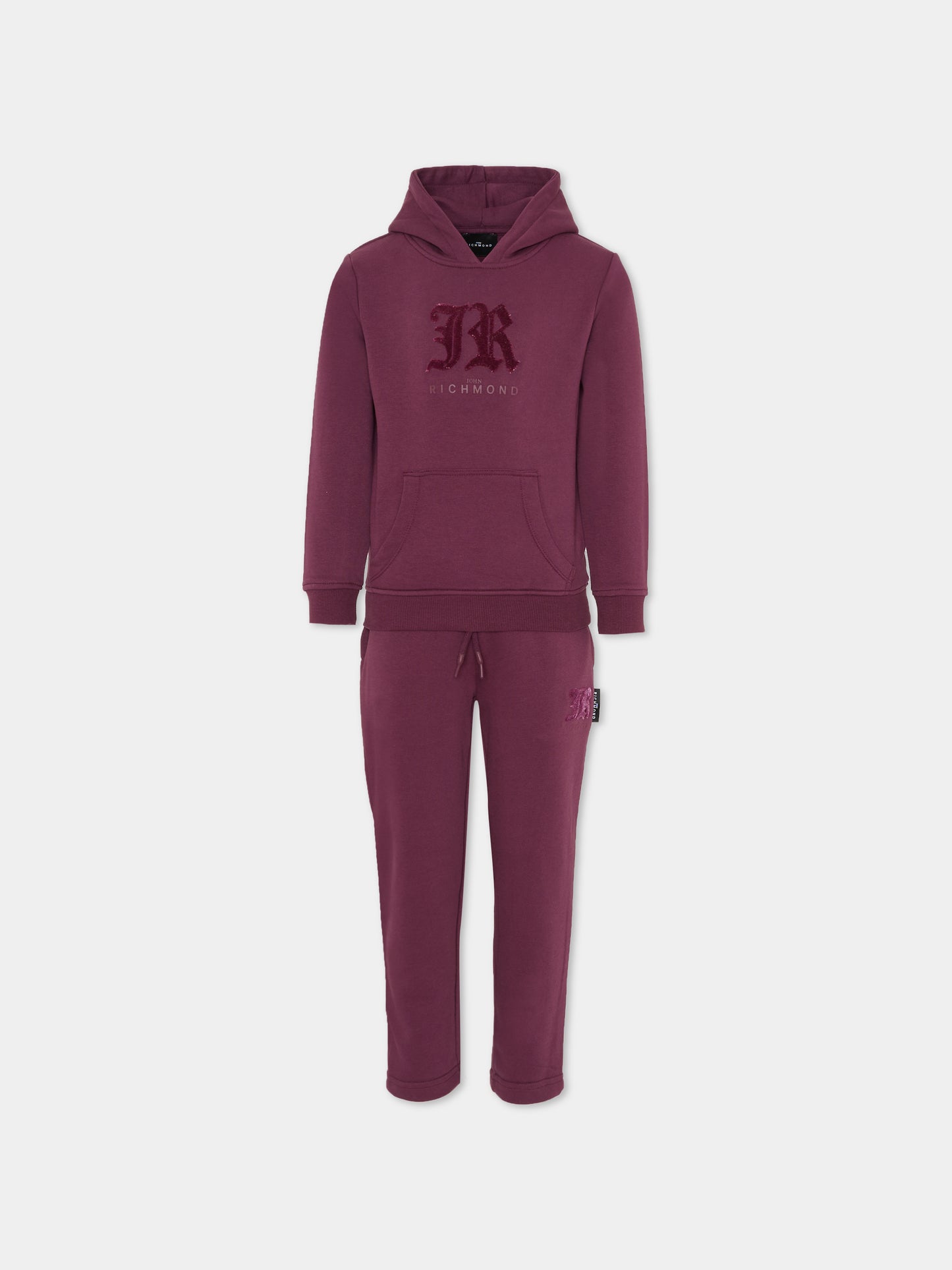 Completo viola per bambino con logo,Richmond,RBA25005CF EGGPLANT