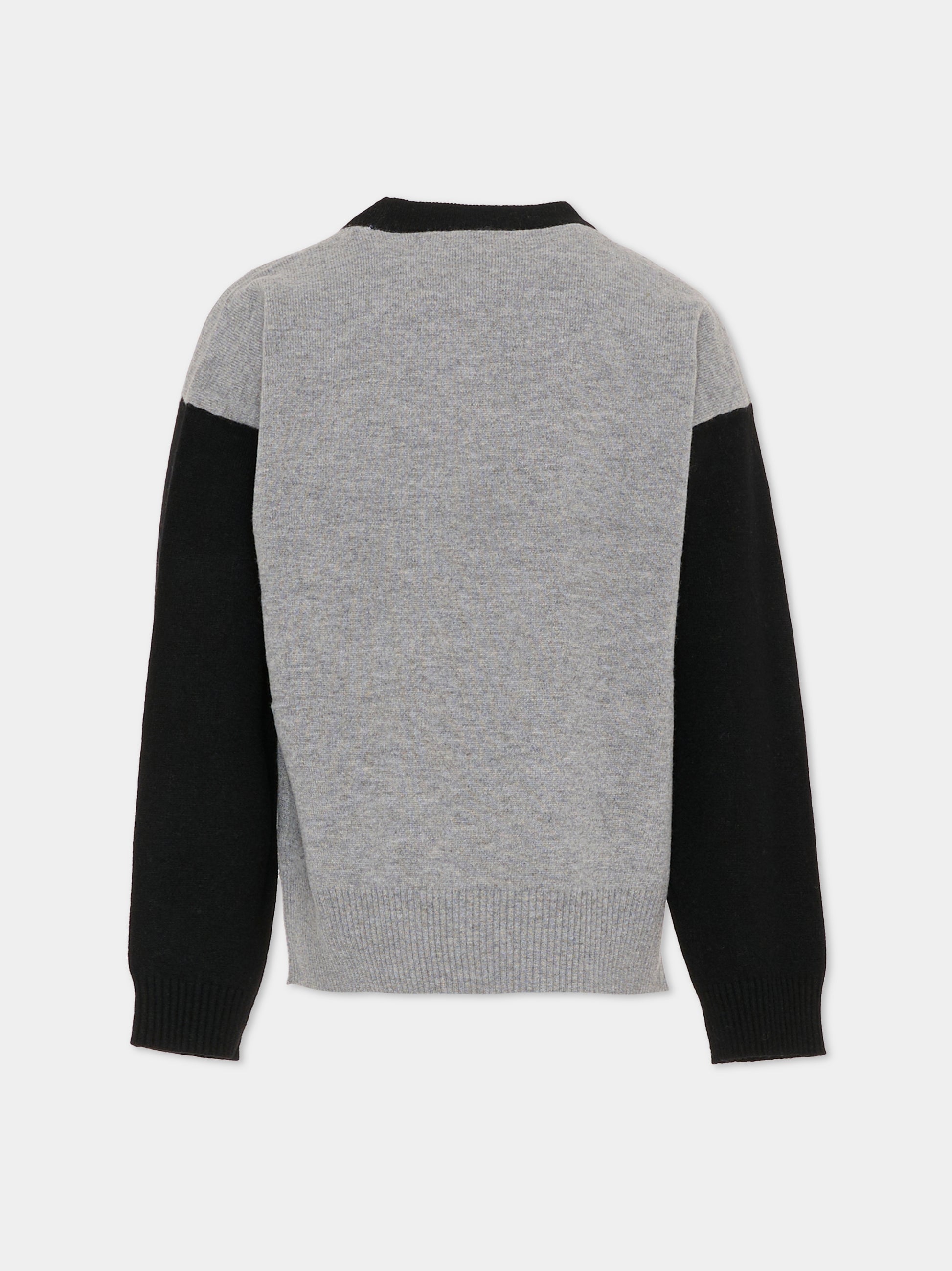 Maglione nero per bambino con logo grigio,Richmond,RBA25101MA GREY STEEL