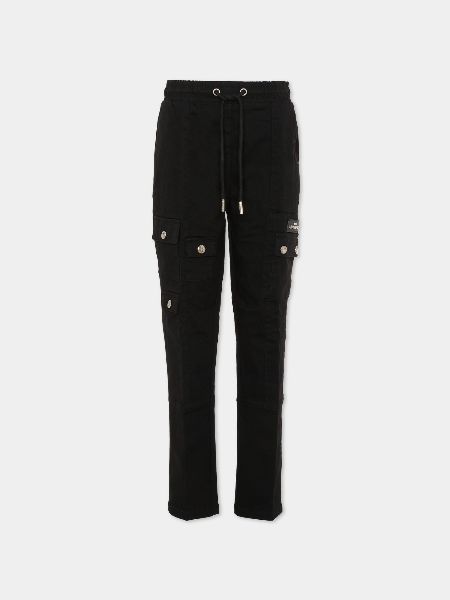 Pantaloni neri pe bambino con logo,Richmond,RBA25148PA BLACK