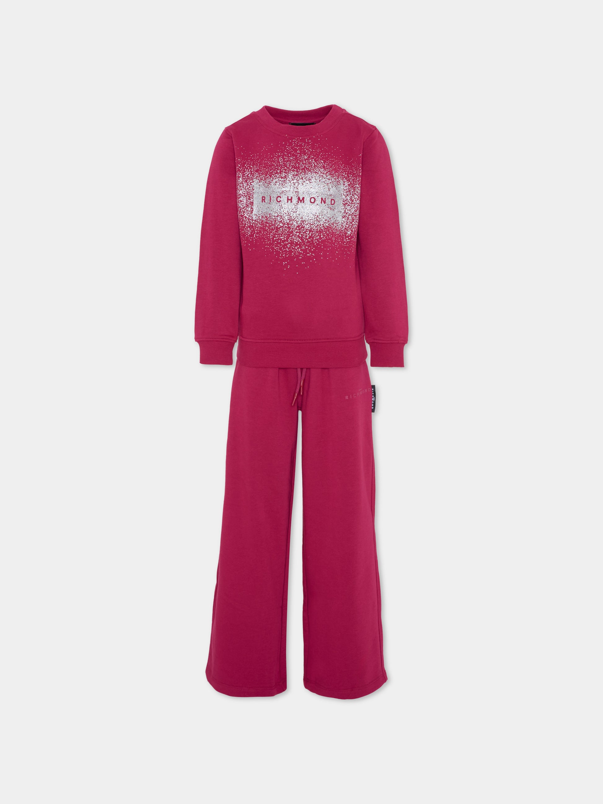 Completo rosso per bambina con logo,Richmond,RGA25007CF RED PLUM