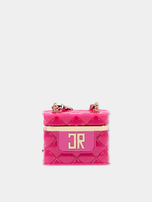 Micro Borsa fucsia per bambina con logo oro,Richmond,RGA25026BO HONEYSUCKLE