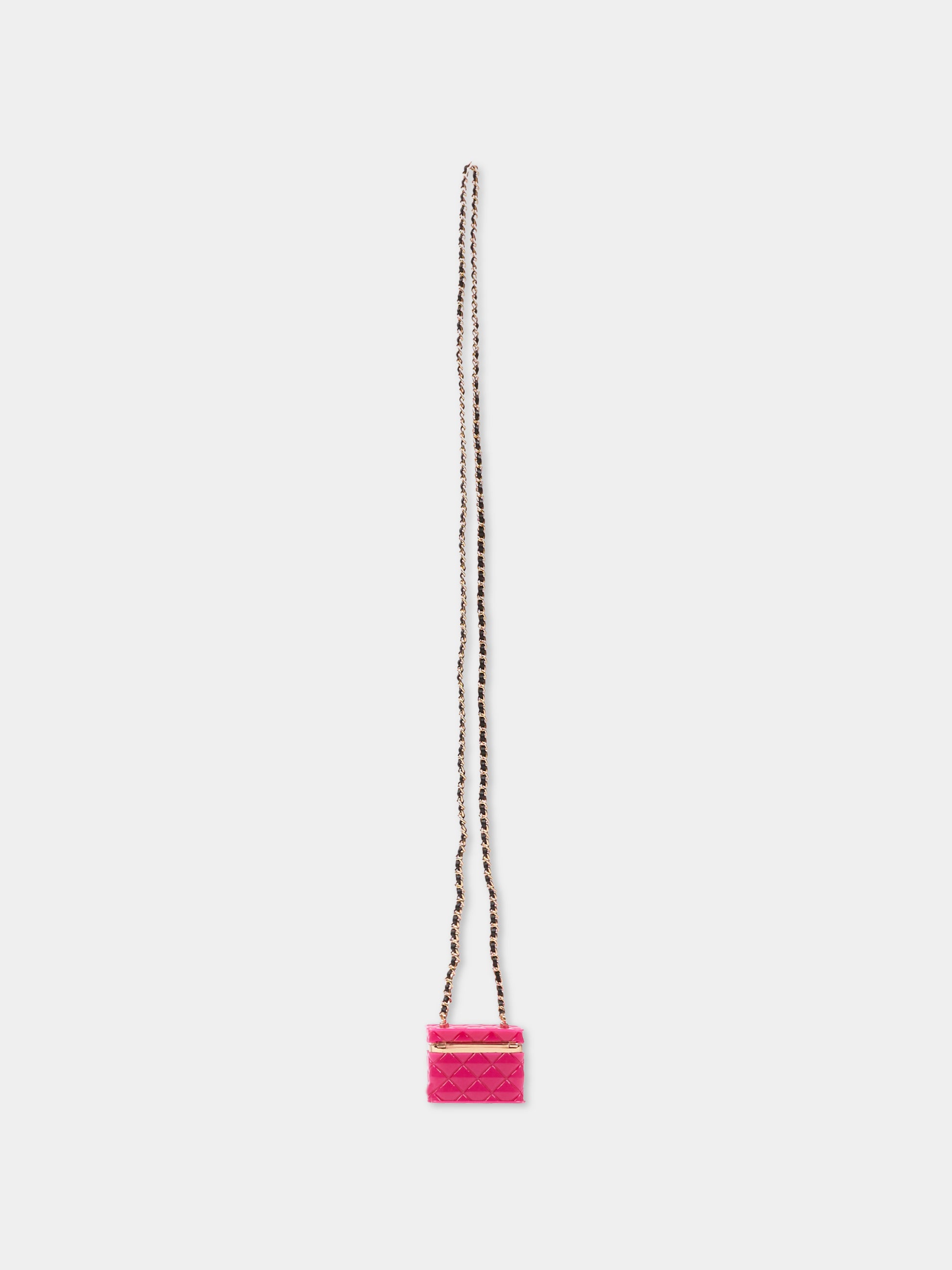 Micro Borsa fucsia per bambina con logo oro,Richmond,RGA25026BO HONEYSUCKLE