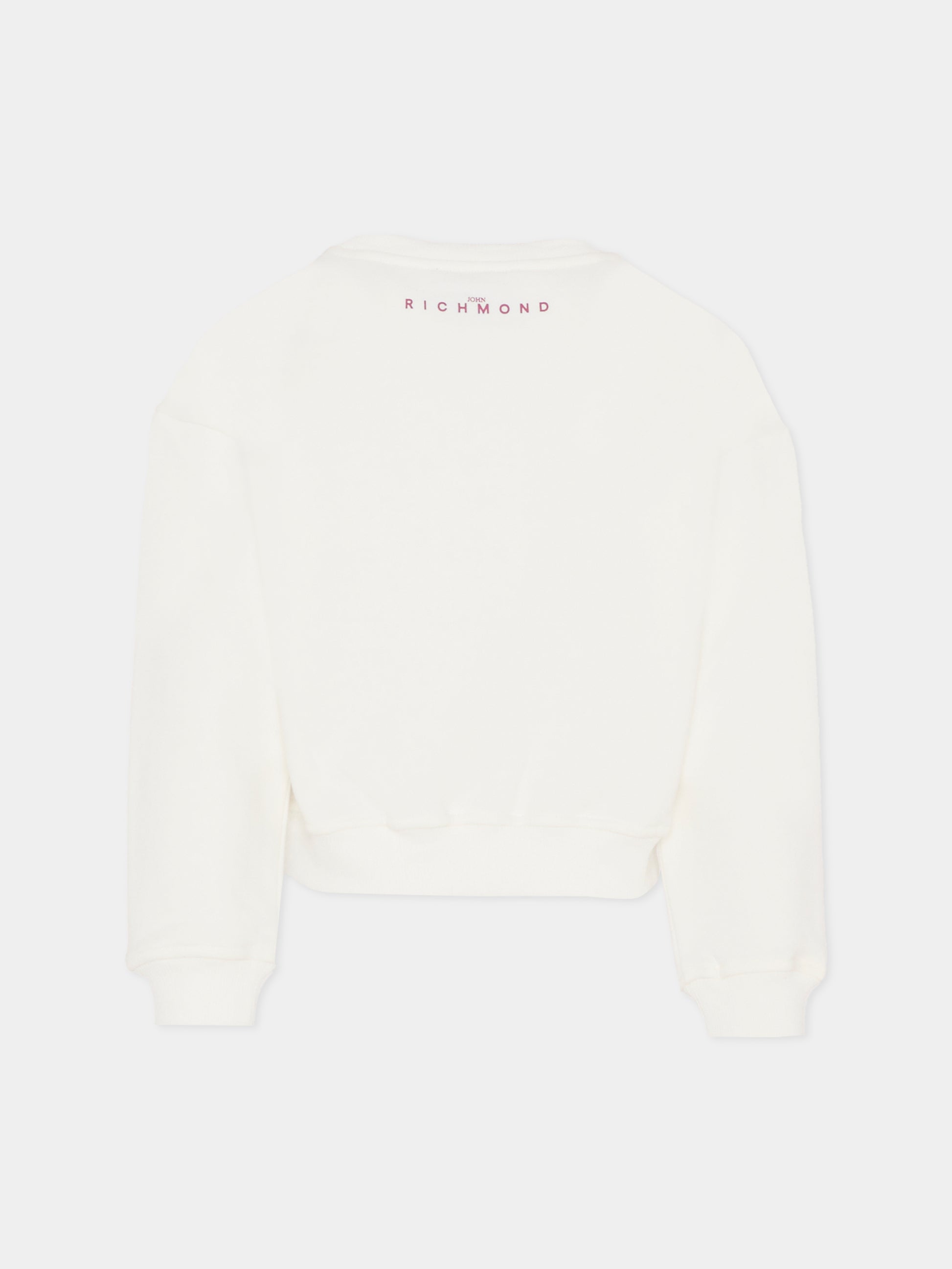 Felpa bianca per bambino con logo,Richmond,RGA25075FE WHITE