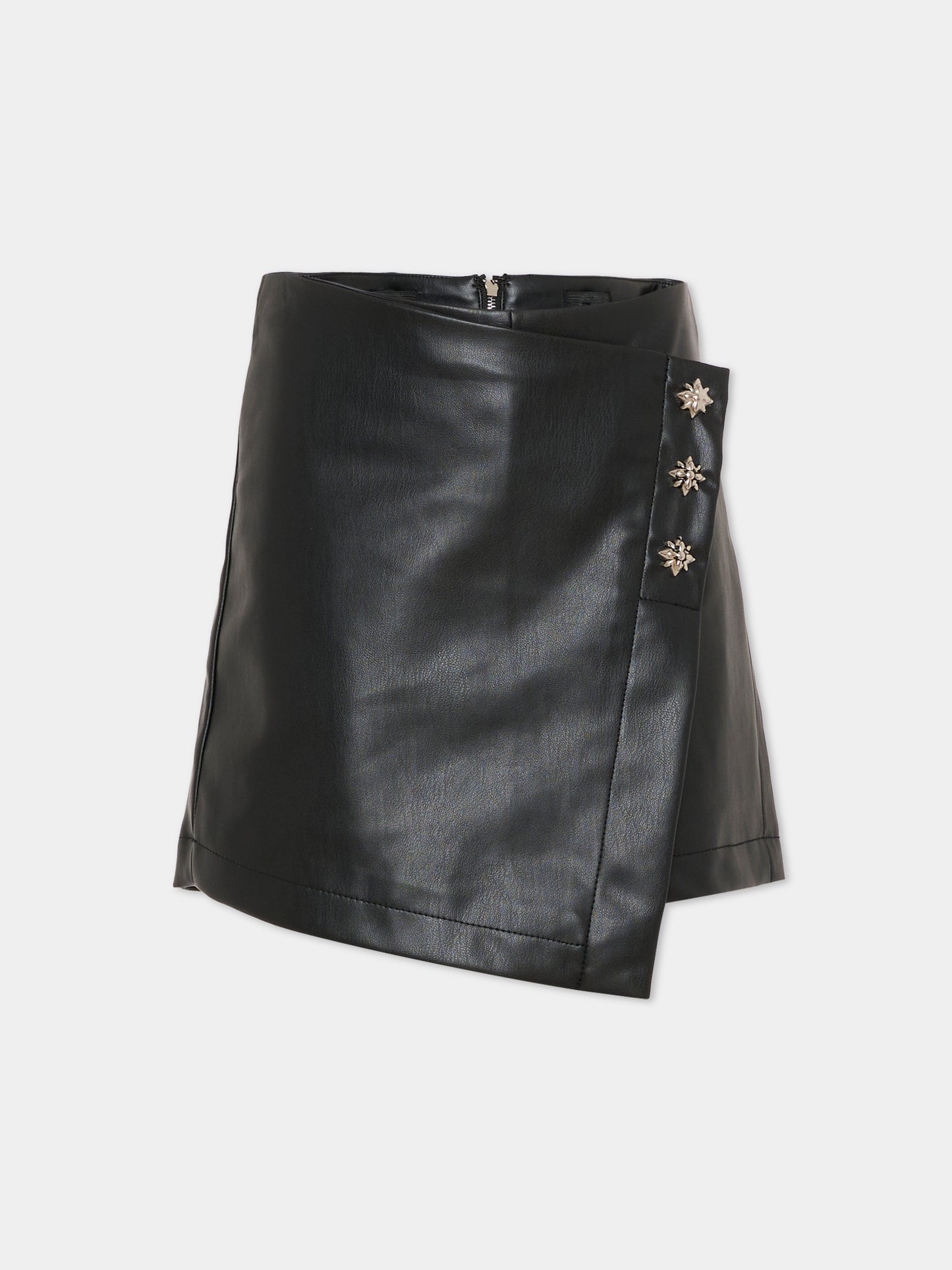 Shorts neri per bambina con borchie,Richmond,RGA25180GO BLACK