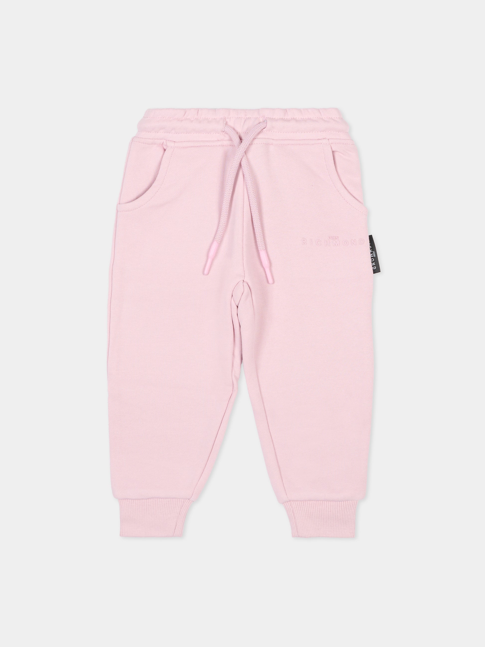 Pantaloni lilla per neonata con logo,Richmond,RIA25014PA ORCHID ICE