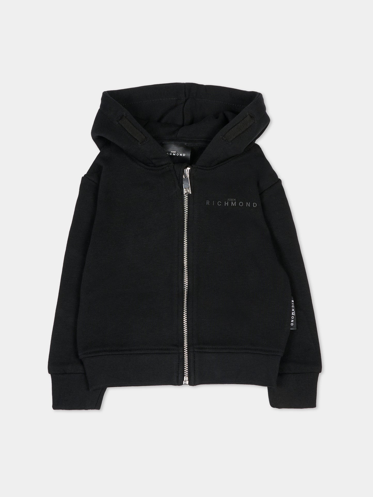 Felpa nera per neonata con logo,Richmond,RIA25025FE BLACK