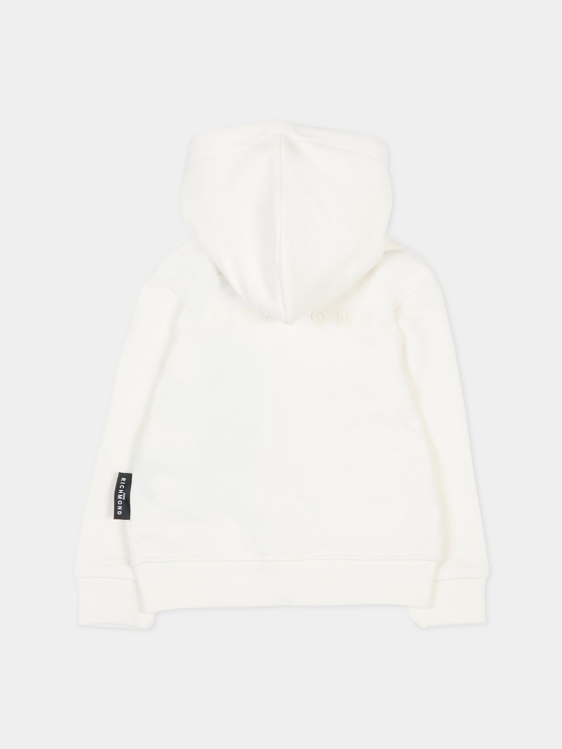 Felpa bianca per neonata con logo,Richmond,RIA25025FE OFF-WHITE