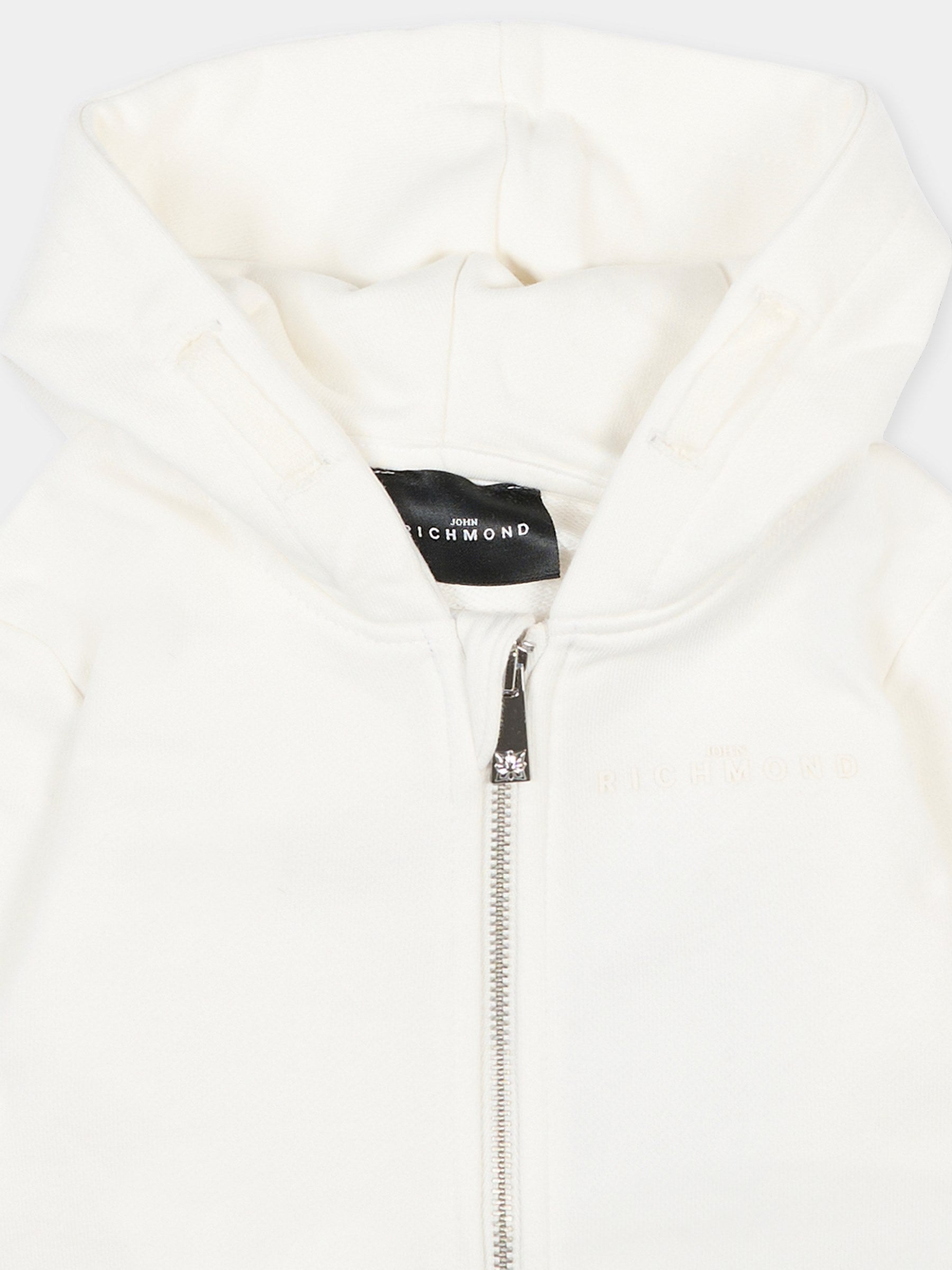 Felpa bianca per neonata con logo,Richmond,RIA25025FE OFF-WHITE