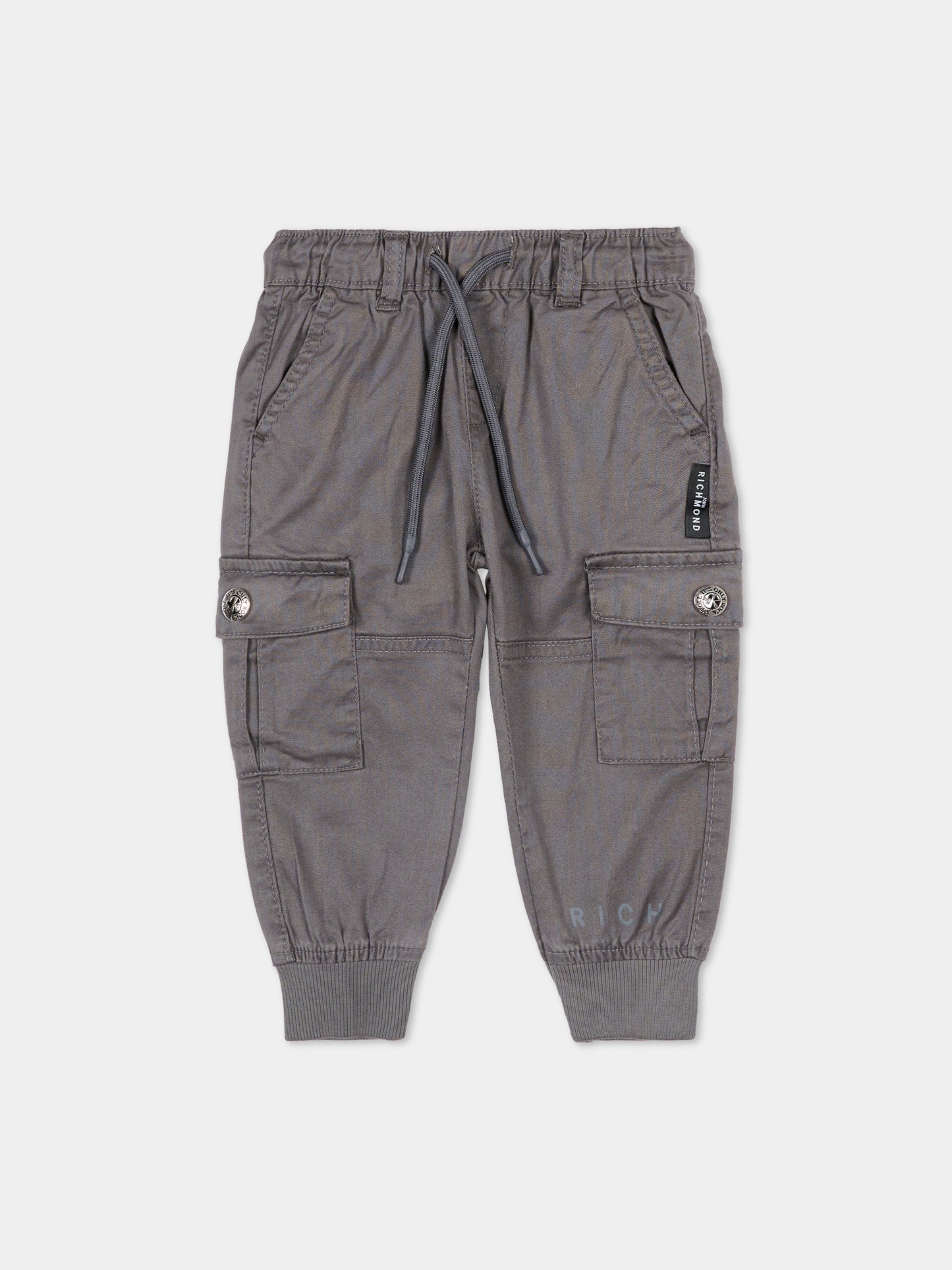 Pantaloni grigi per neonato con logo,Richmond,RIA25042PA GREY STEEL