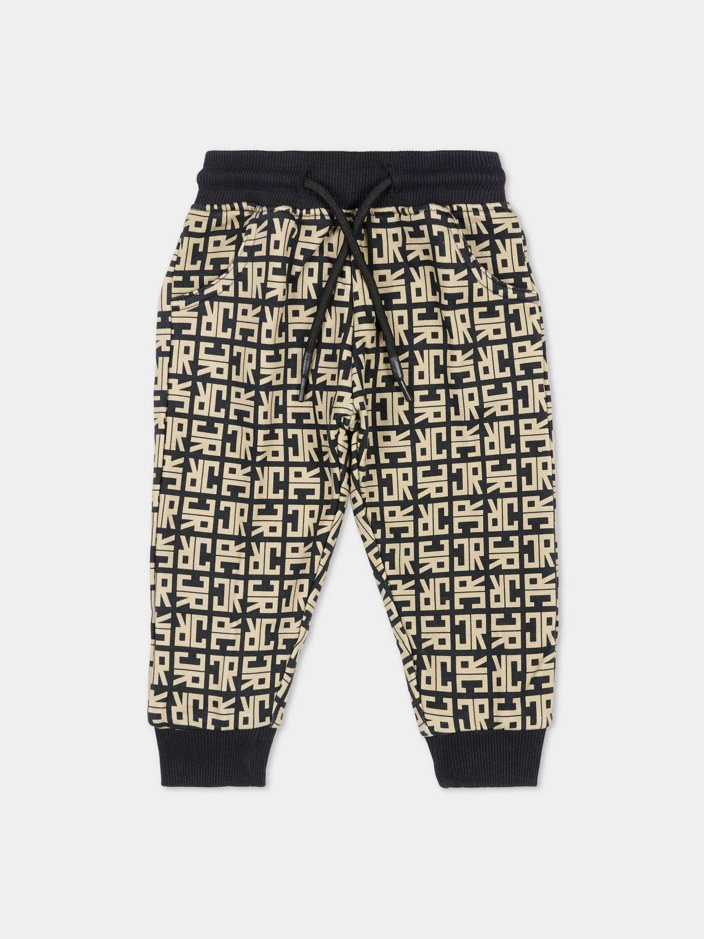 Pantaloni beige per neonato con logo,Richmond,RIA25049PA JR MONOGRAM BEIGE