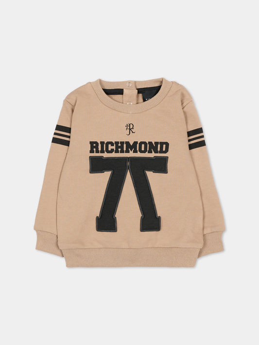 Felpa beige per neonato con logo,Richmond,RIA25051FE TRENCH COAT