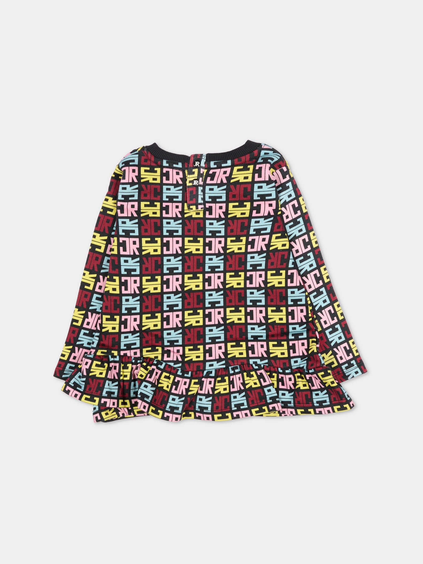 Vestito nero per neonata con logo,Richmond,RIA25085VE JR M.MULTICOLOR/BLK