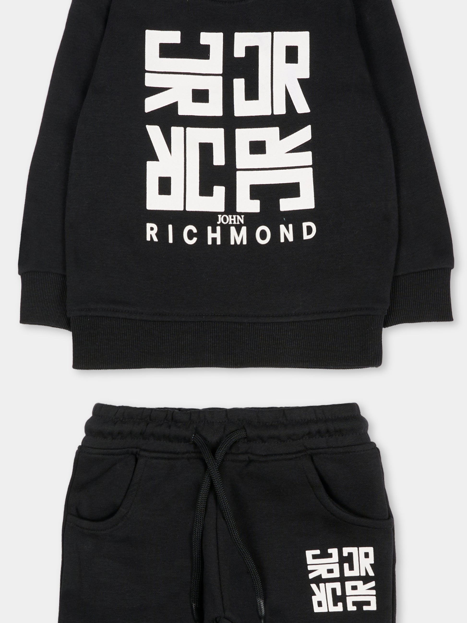 Completo nero per neonato con logo,Richmond,RIA25087CF BLACK