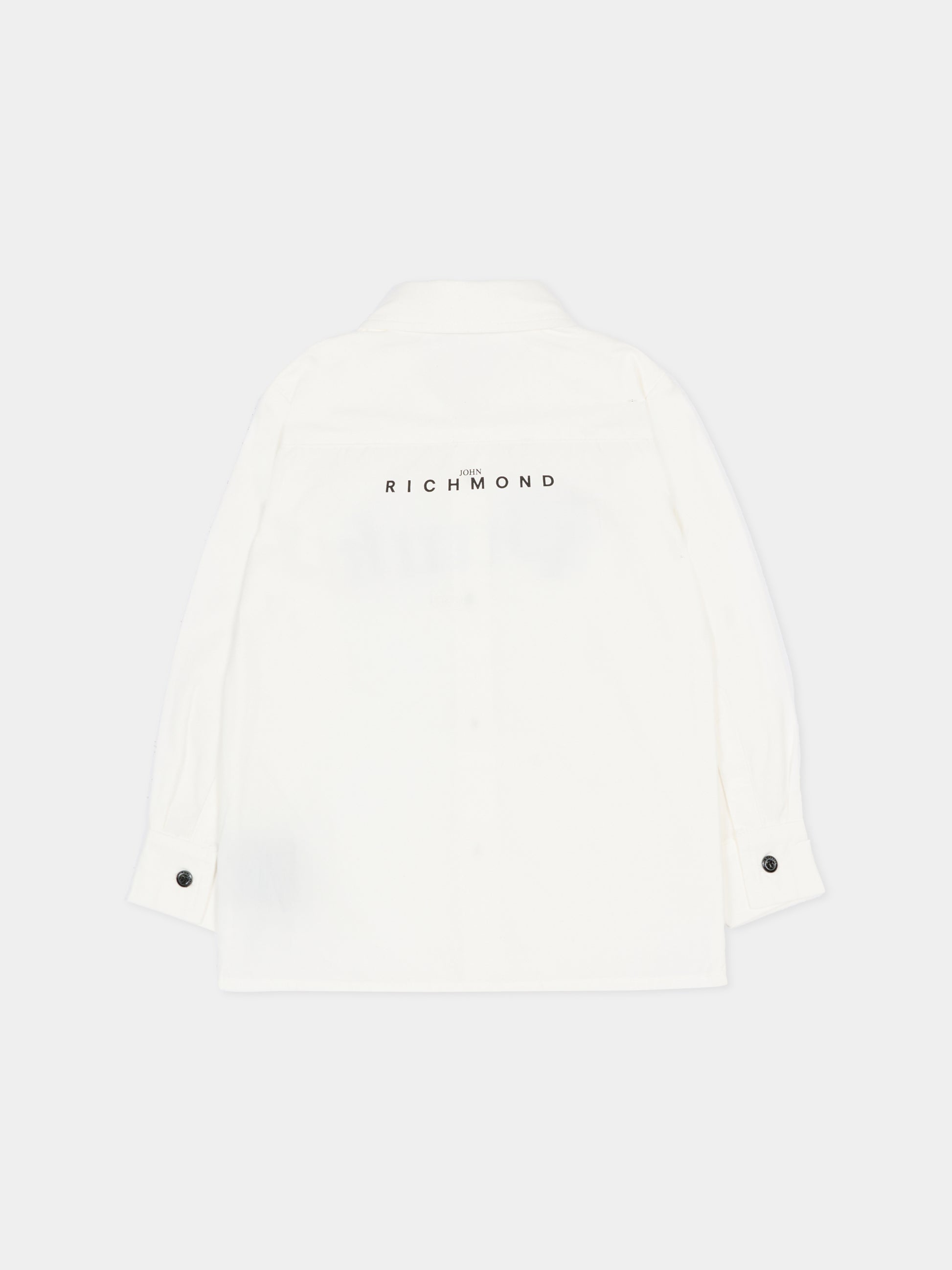 Camicia avorio per neonato con logo,Richmond,RIA25102CA WHITE