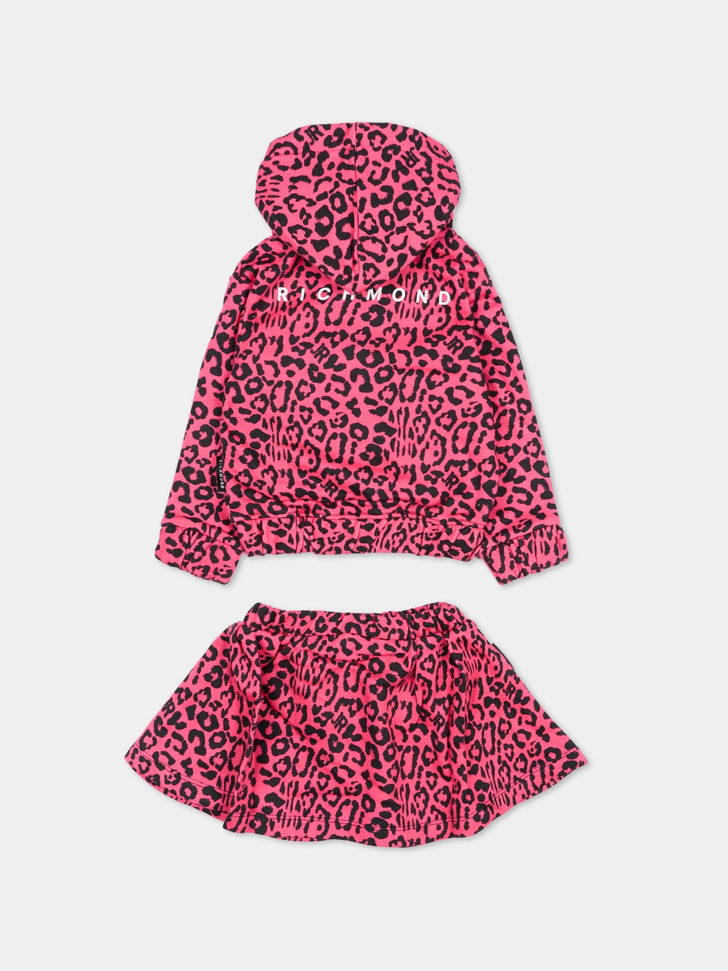 Completo fucsia per neonata con stampa animalier,Richmond,RIA25116CF HONEYSUCKLE SPOTTED