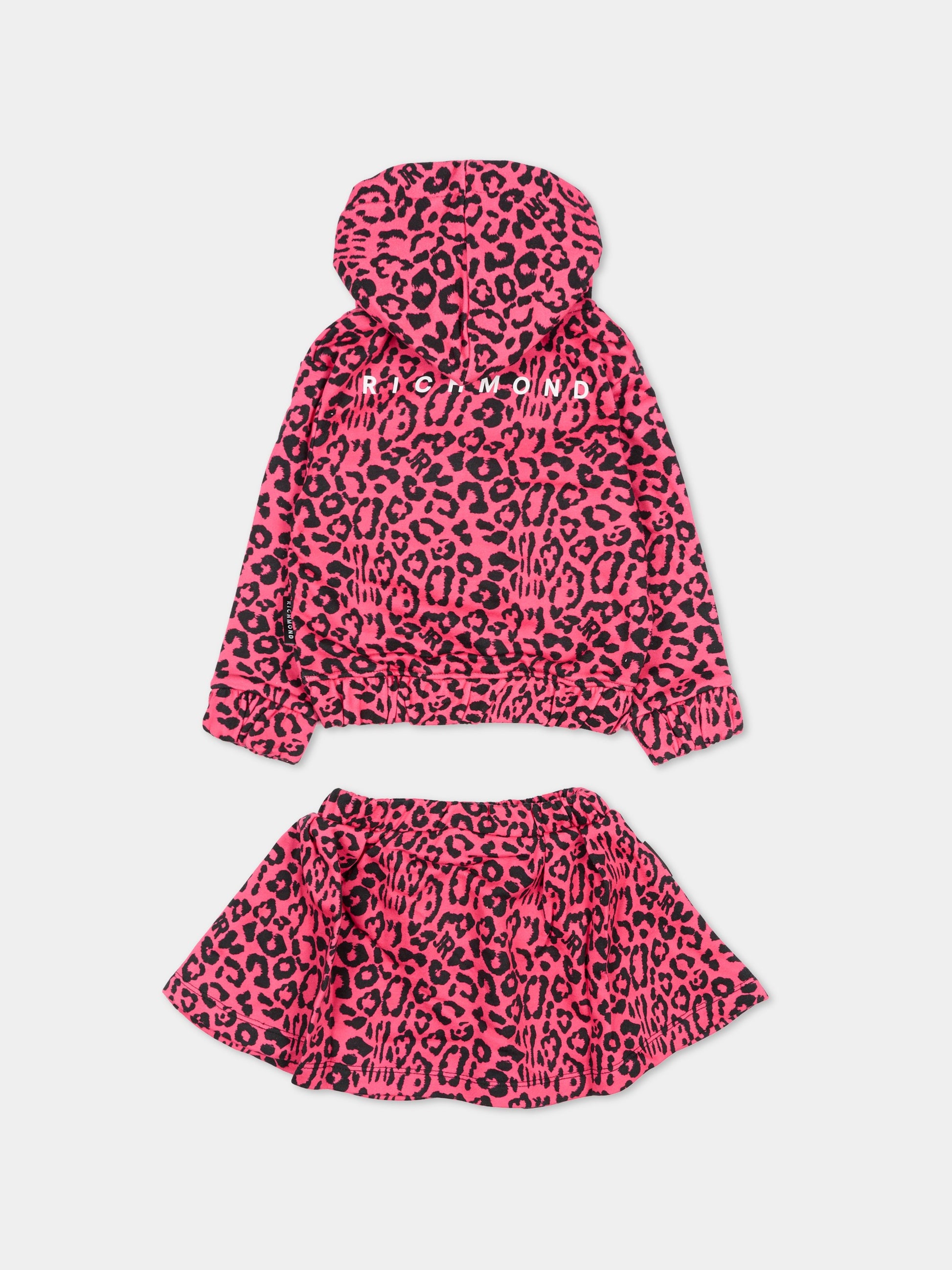 Completo fucsia per neonata con stampa animalier,Richmond,RIA25116CF HONEYSUCKLE SPOTTED