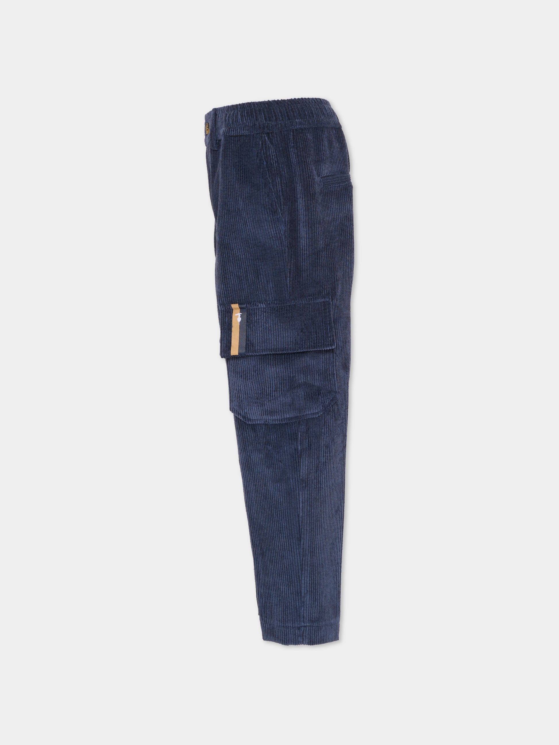 Pantaloni blu per bambino con logo,Trussardi Junior,TBA25136PA PEACOAT