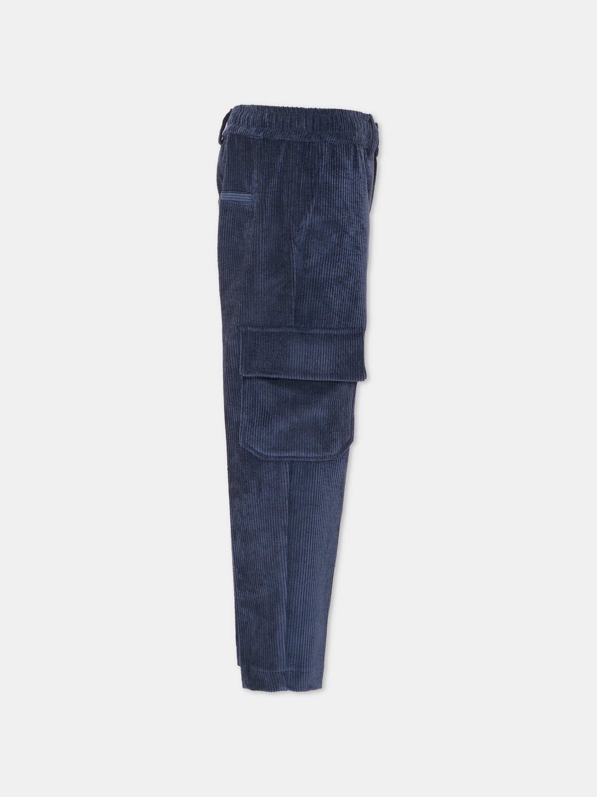 Pantaloni blu per bambino con logo,Trussardi Junior,TBA25136PA PEACOAT