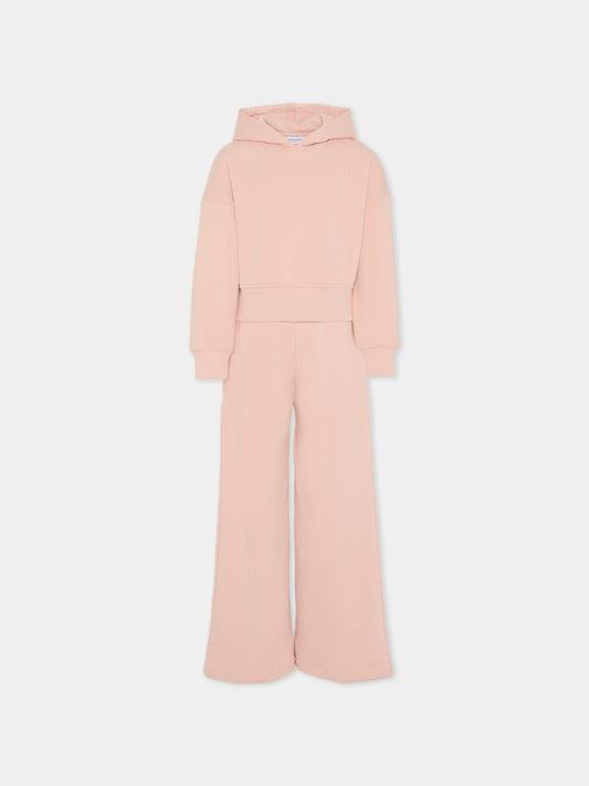 Completo rosa per bambina con logo,Trussardi Junior,TGA25006CF ROSE SMOKE